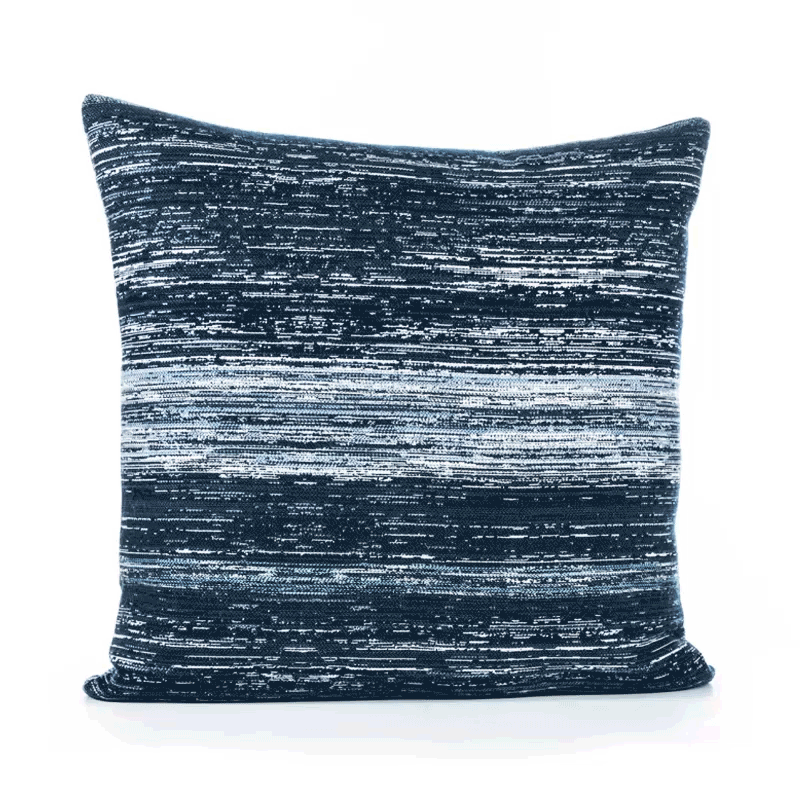 360 video of Blue striped ombre pillow in square size for nautical indoor and outdoor decor