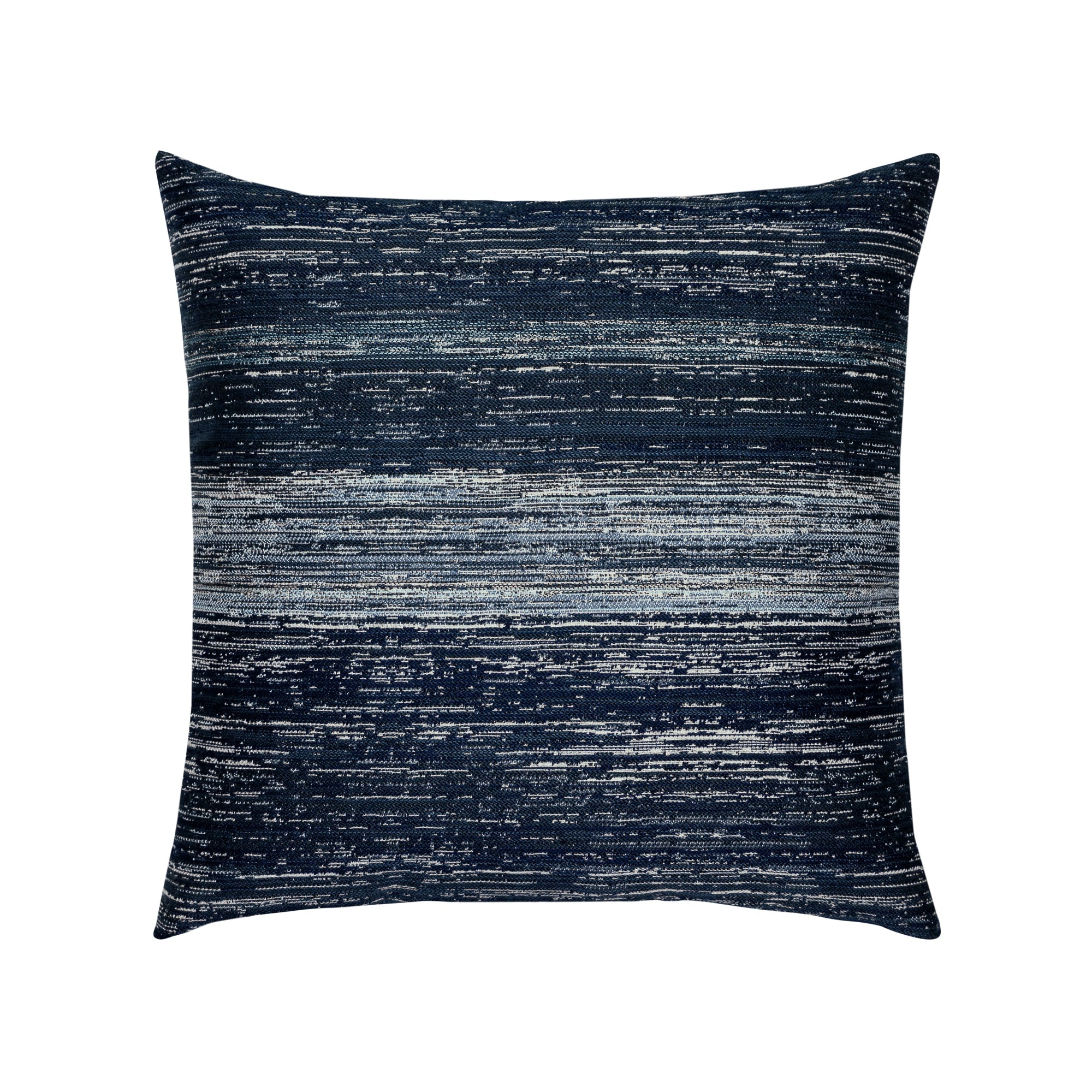 Pillow made from Indigo outdoor safe woven textile with streaked texture effect