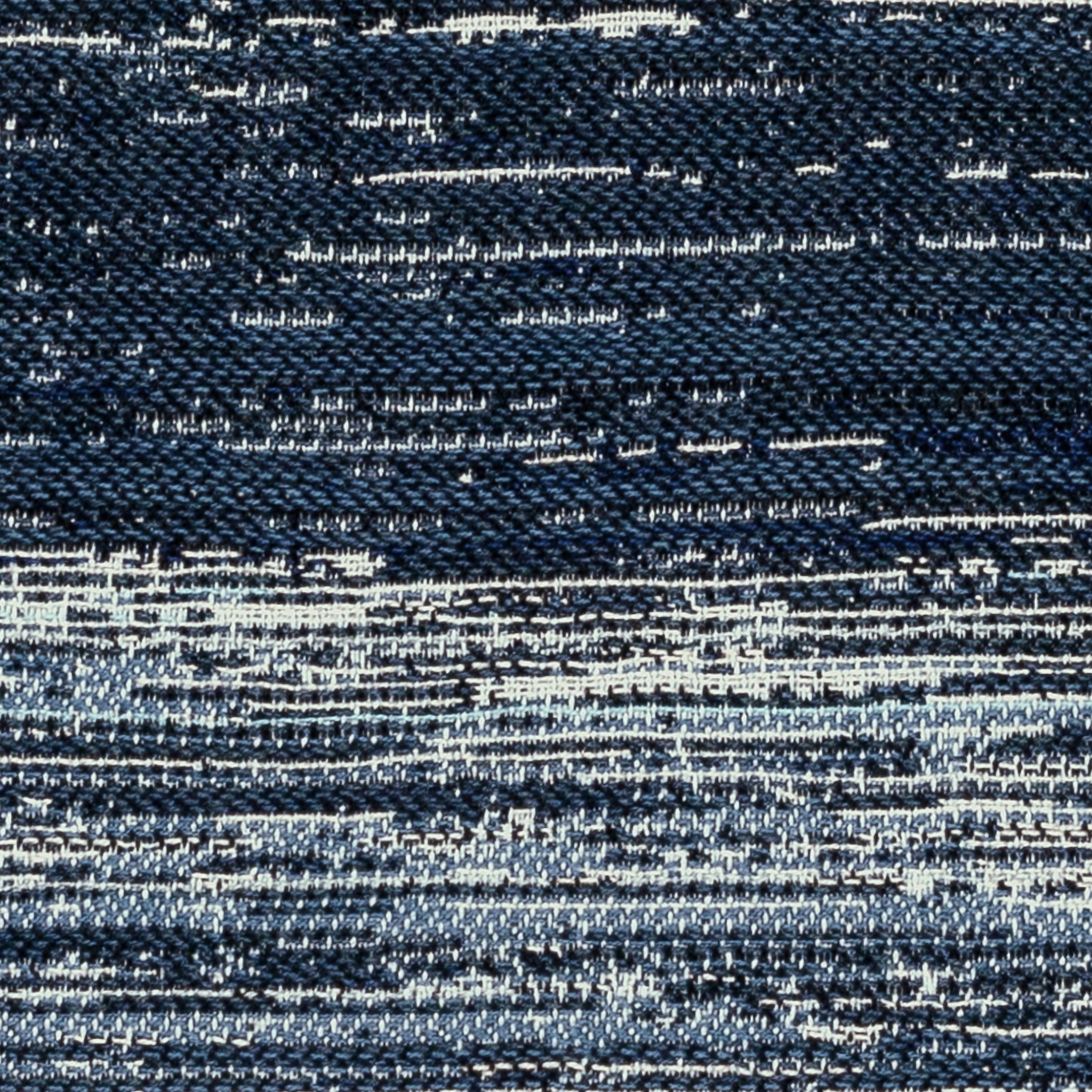 Detail image of Blue striped ombre pillow in lumbar size for coastal indoor and outdoor decor