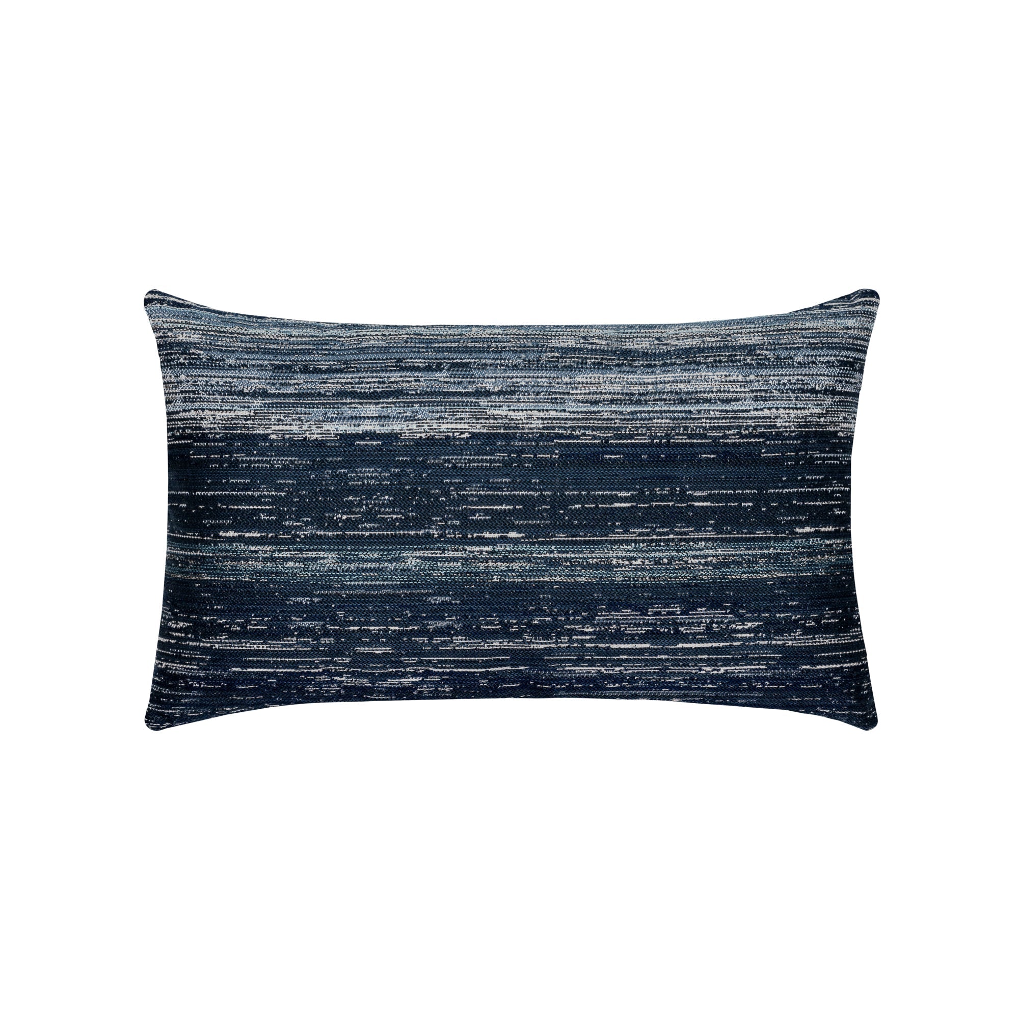 Blue striped ombre pillow in lumbar size for coastal indoor and outdoor decor