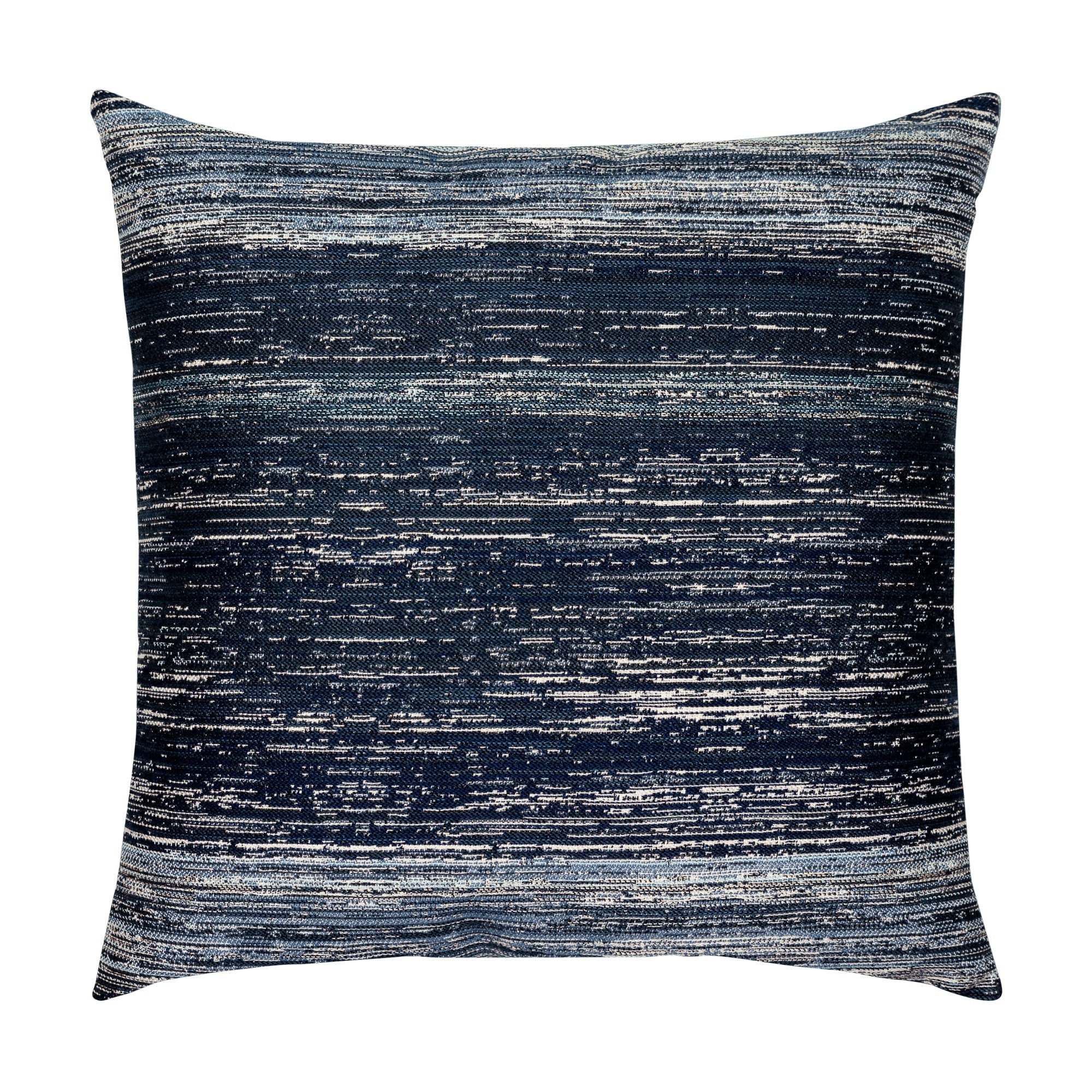 Back image of Blue striped ombre pillow in square size for elegant indoor and outdoor decor