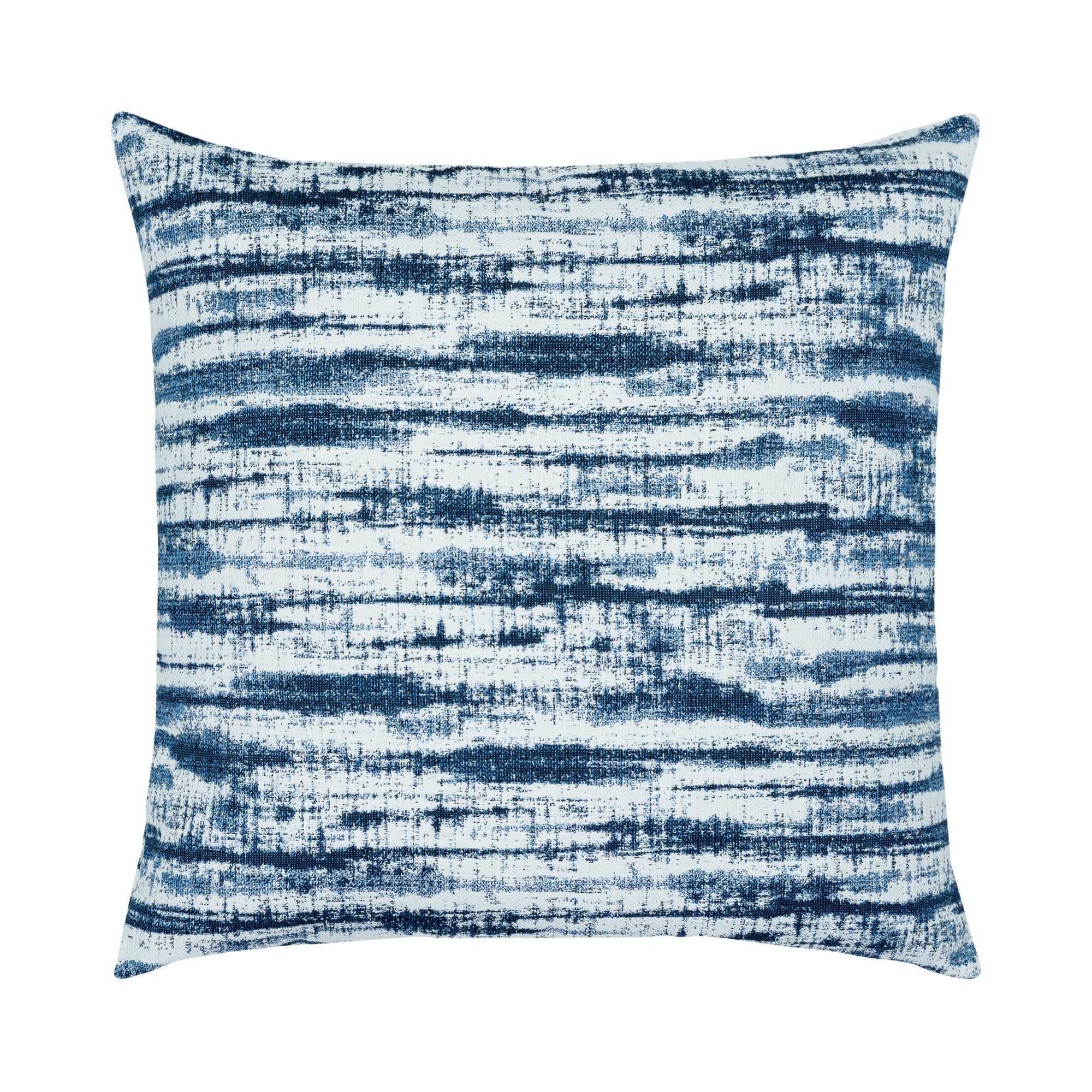 Blue striped outdoor pillow square size for elegant patio decor by Elaine Smith