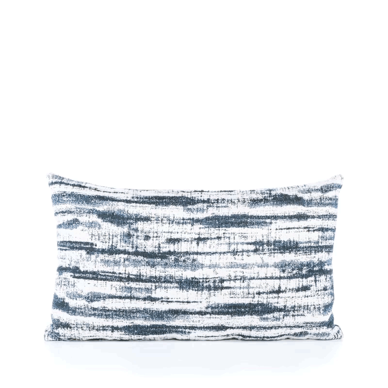 360 video of Blue striped outdoor pillow lumbar size for coastal patio decor