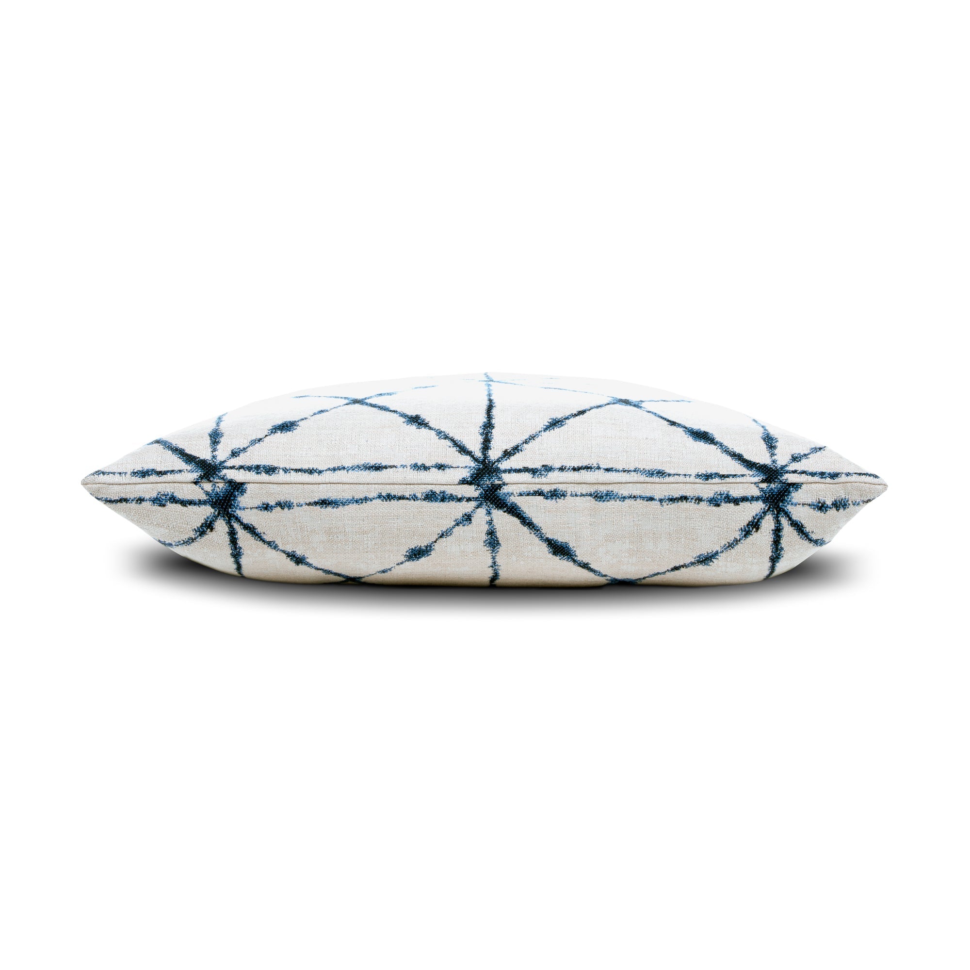 Side image of Ivory lattice pillow in square size for elegant indoor and outdoor decor