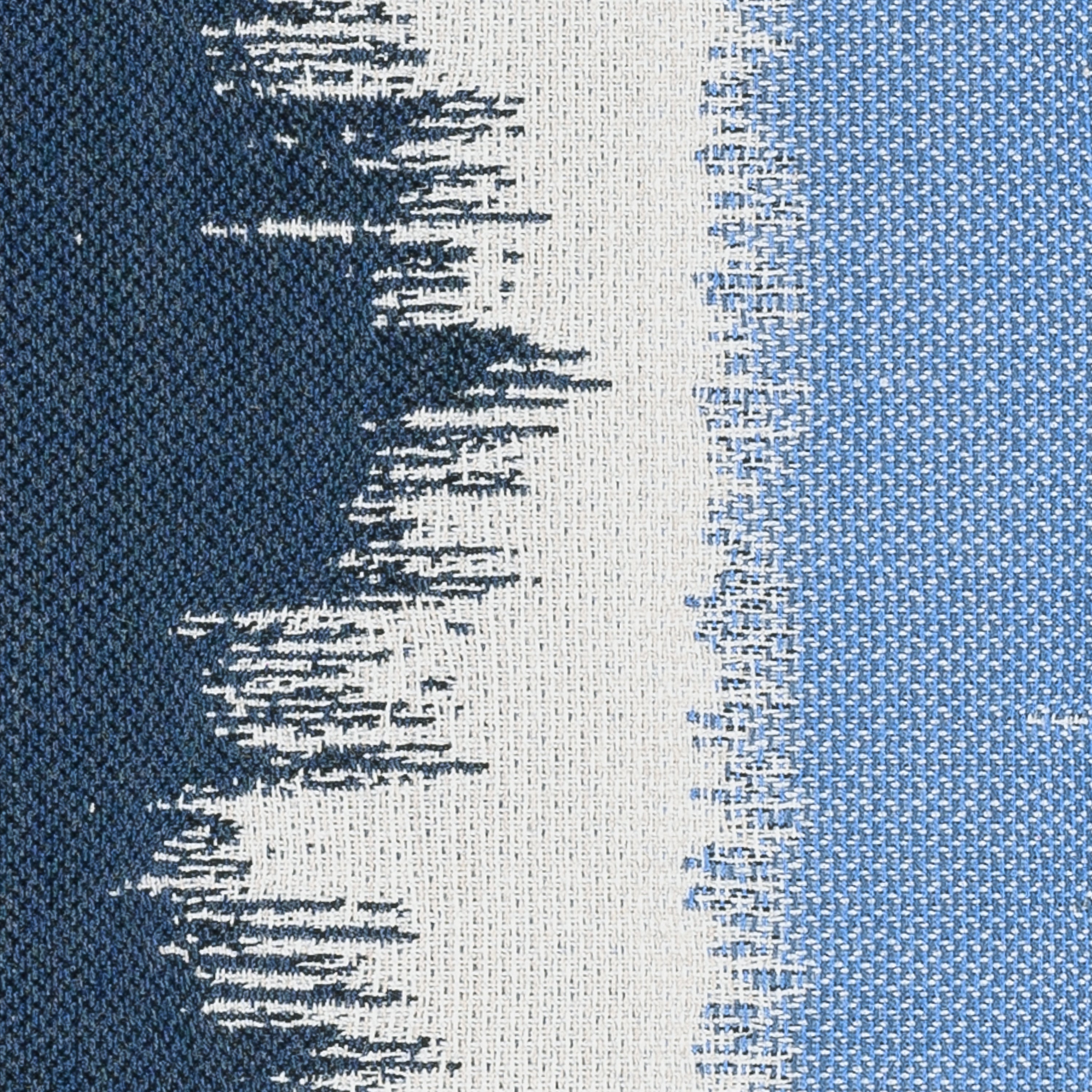 Detail image of Blue ombre outdoor pillow lumbar size for coastal indoor and outdoor decor