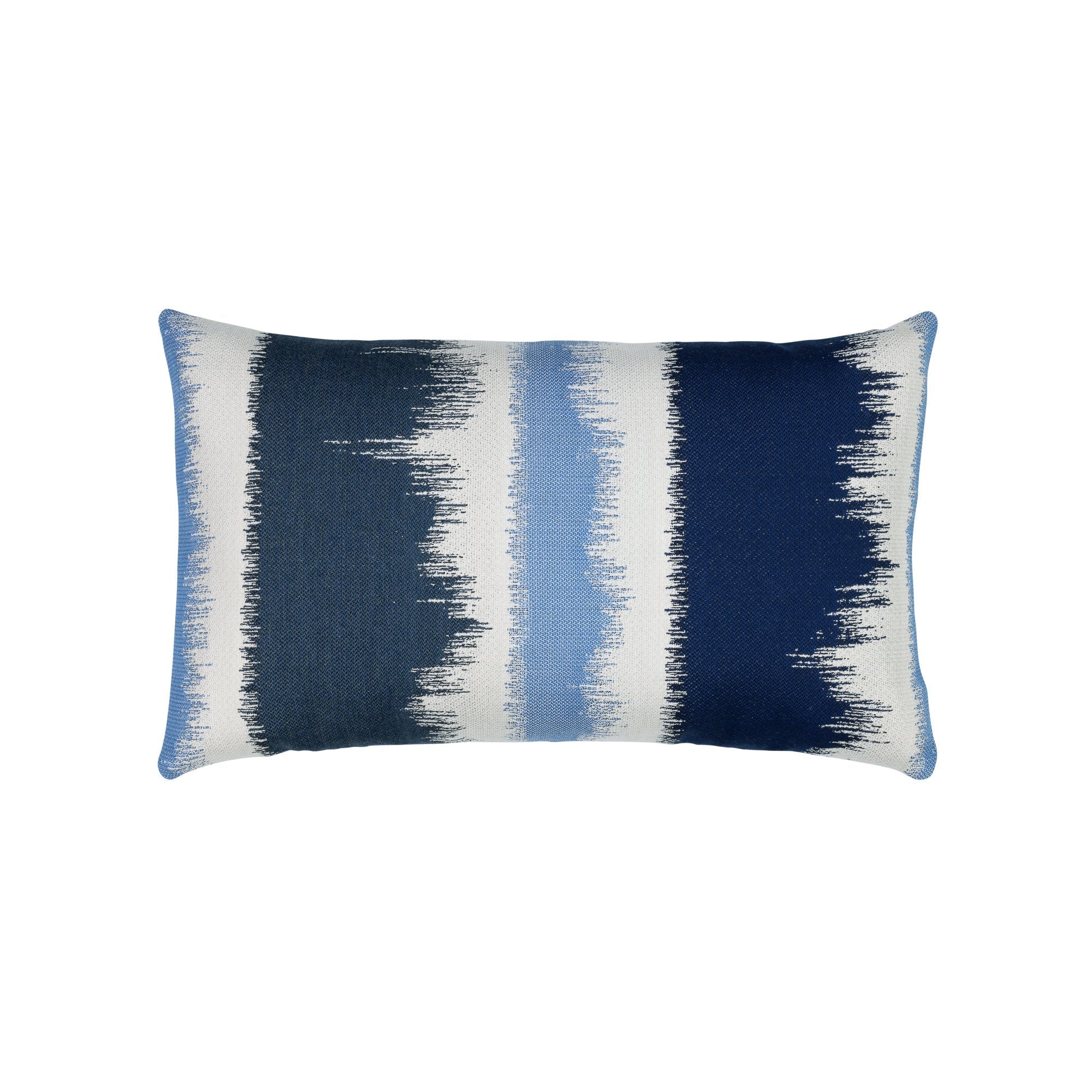 Blue ombre outdoor pillow lumbar size for coastal indoor and outdoor decor