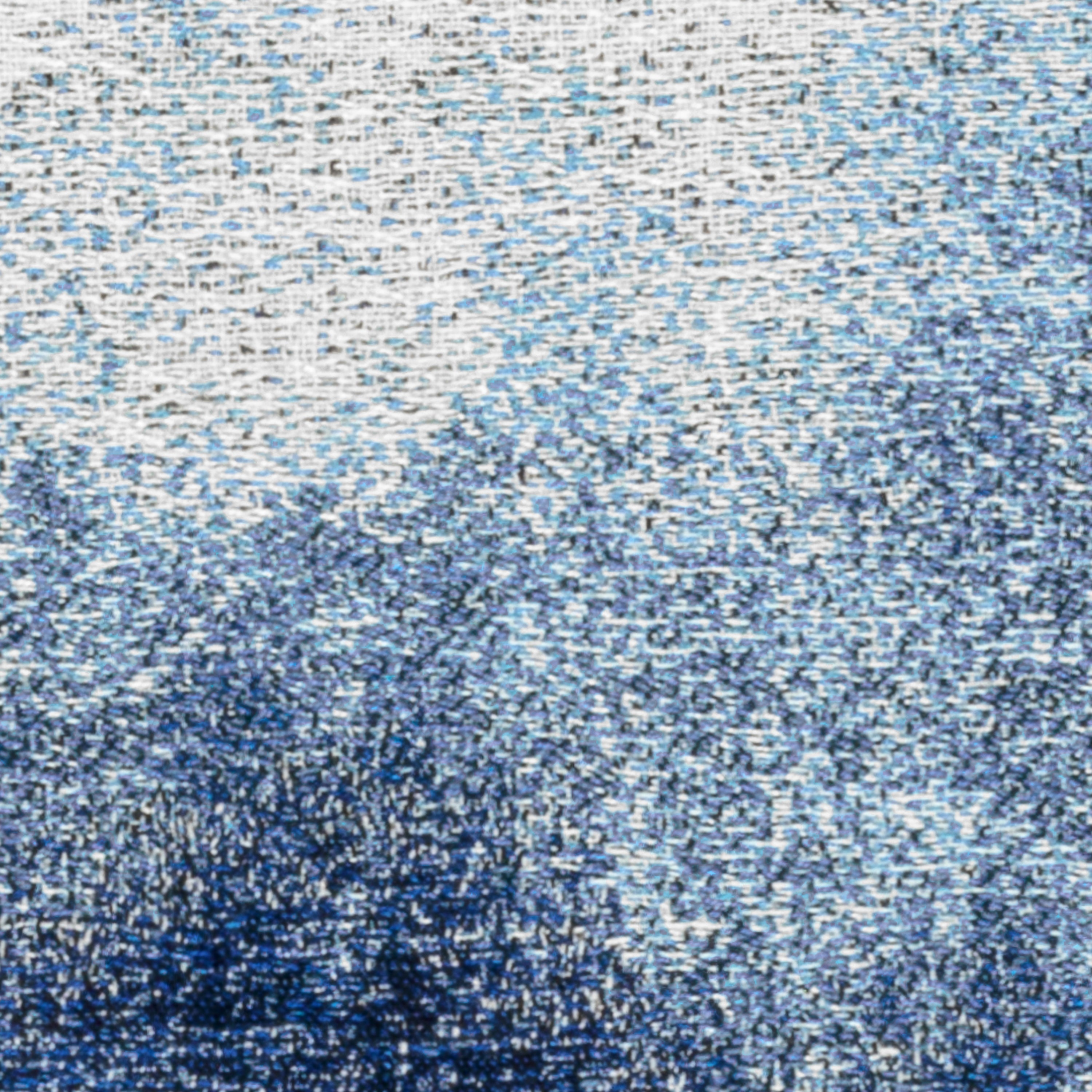 Detail image of Deep navy ombre outdoor pillow with fade effect for sophisticated outdoor design in 20 inch square