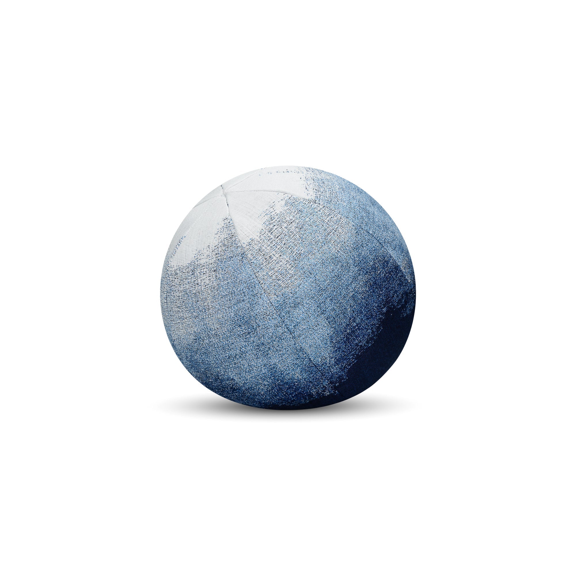 Round blue textured outdoor pillow for stylish patio accents by Elaine Smith