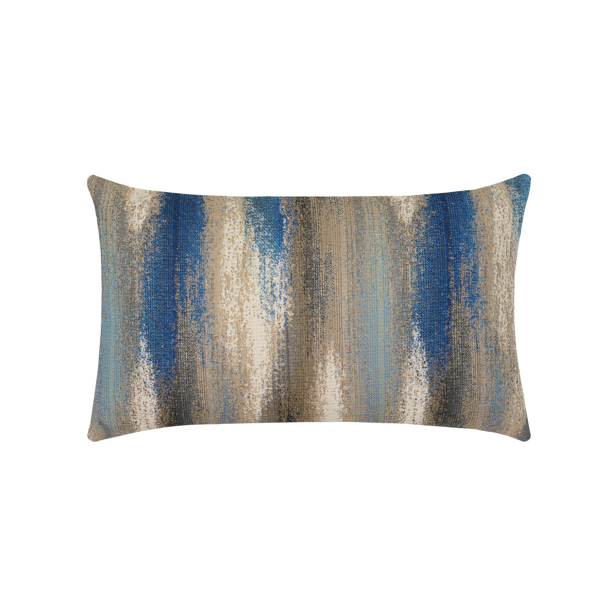 Blue and taupe abstract pillow lumbar size for artistic indoor and outdoor decor