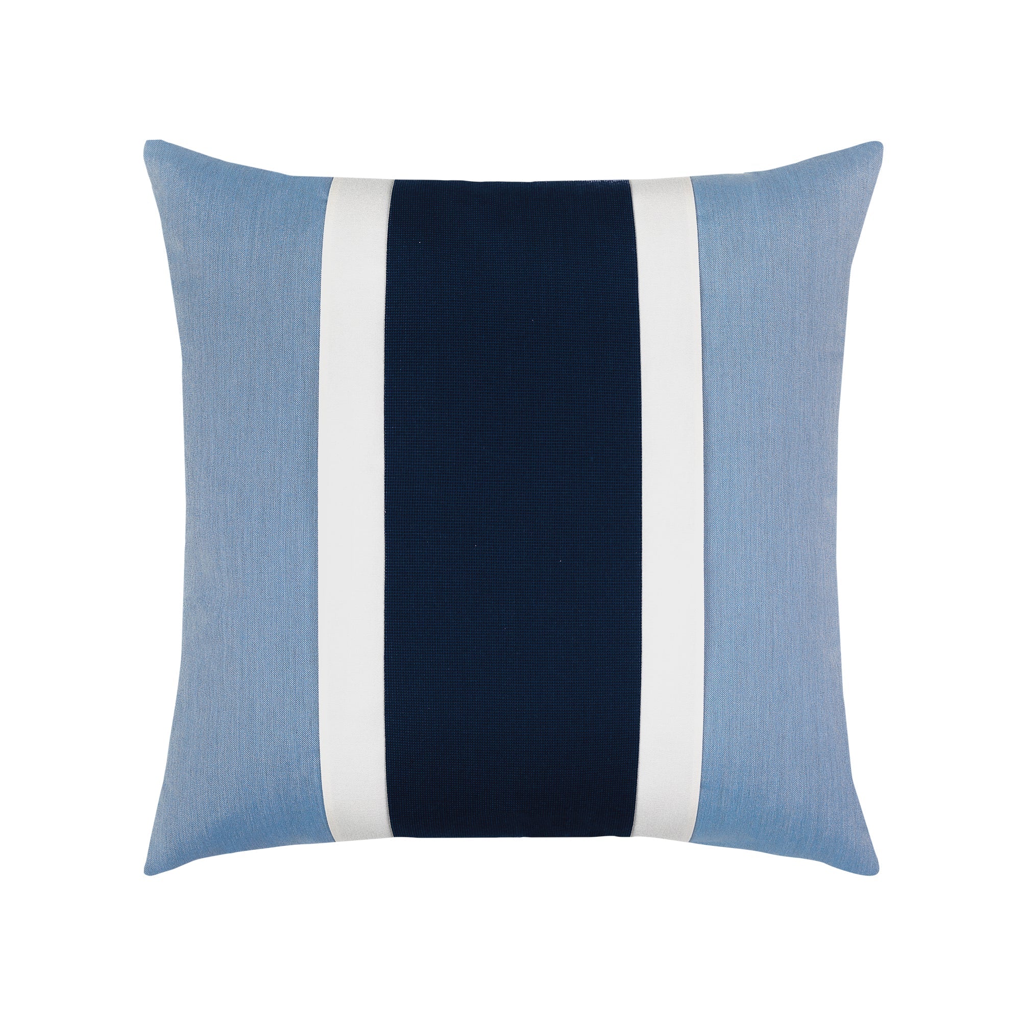 Pillow made from Light ocean blue solid performance fabric for outdoor safe use – Cast Ocean by Elaine Smith