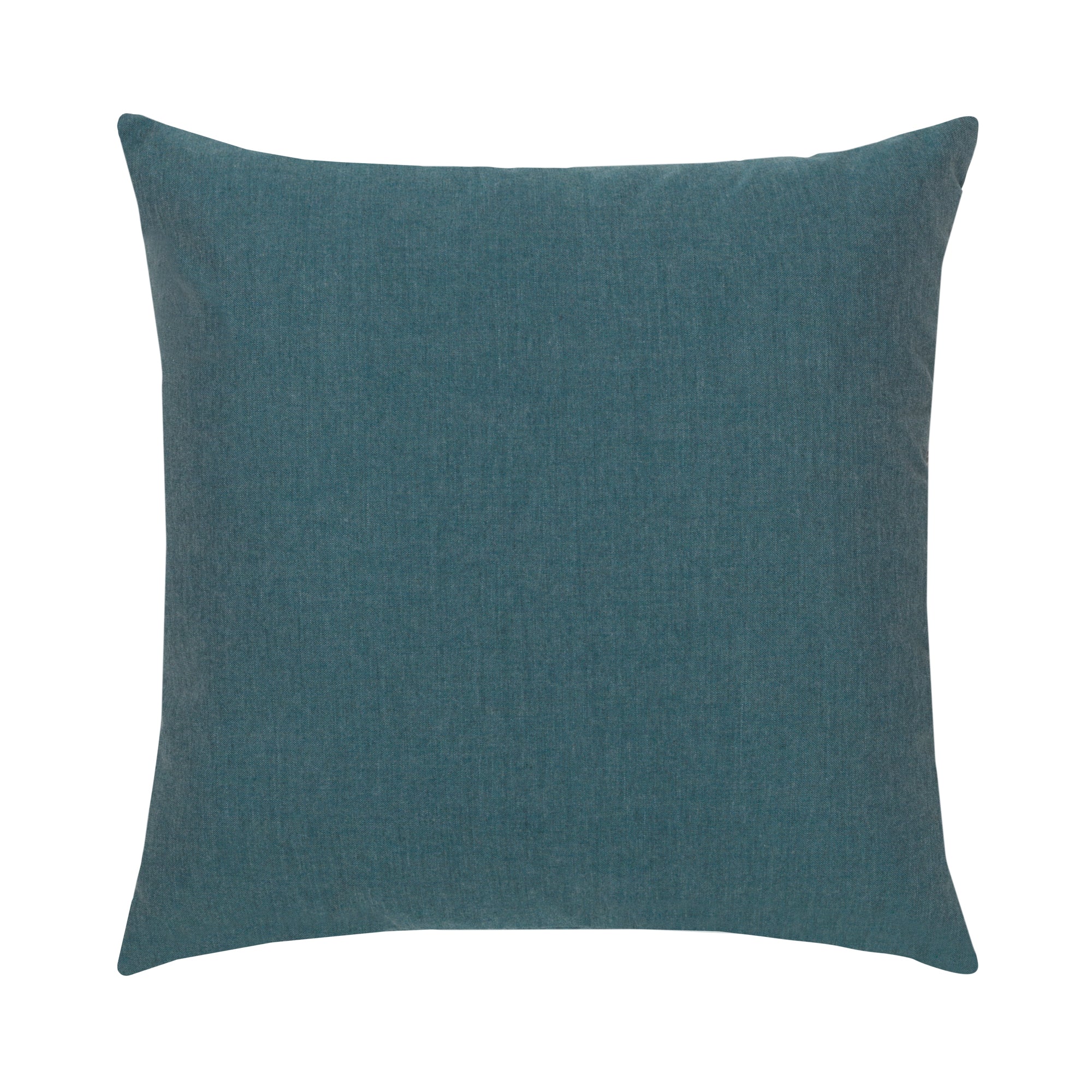 Back image of Yellow and blue radial stripe outdoor pillow, square size for vibrant outdoor styling by Elaine Smith