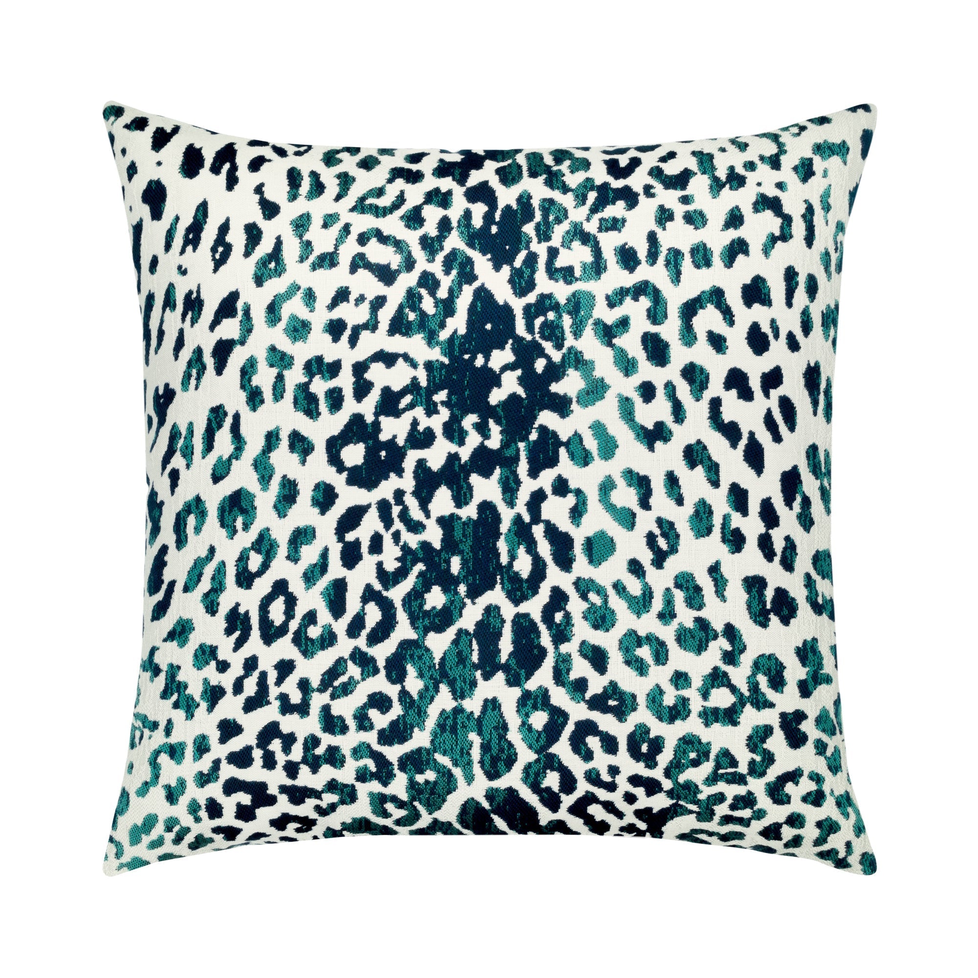 Animal pattern in teal and dark blue pillow in large square size for indoor and outdoor décor.
