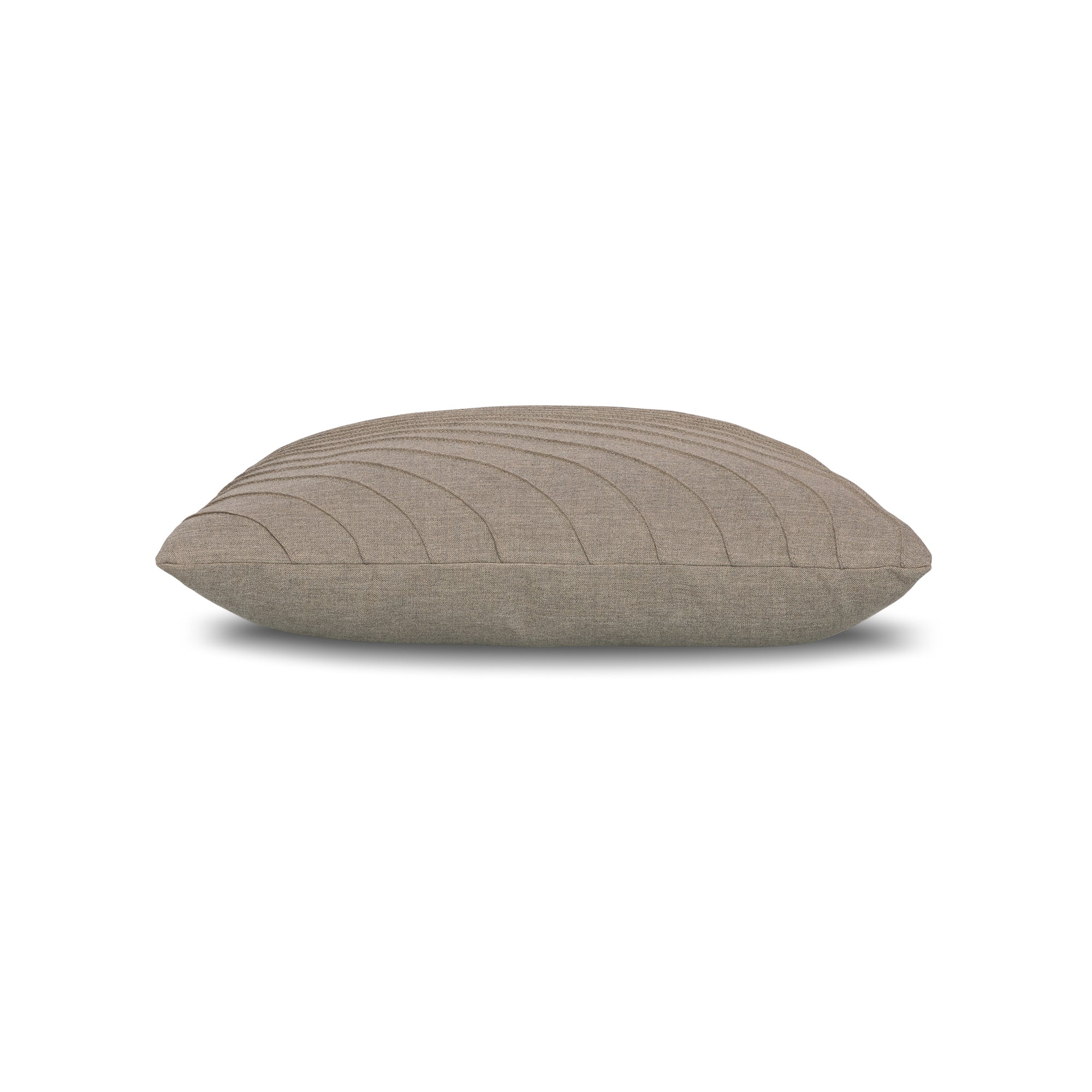 Side image of Brown textured solid pillow square size for modern indoor and outdoor decor