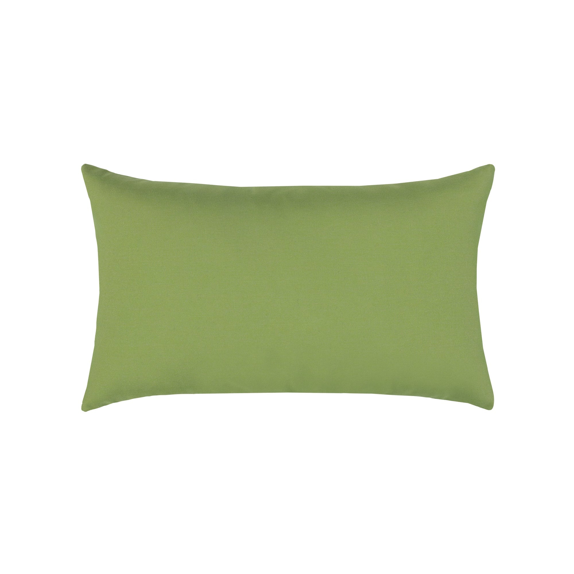 Back image of Green textured pillow lumbar size for earthy indoor and outdoor decor