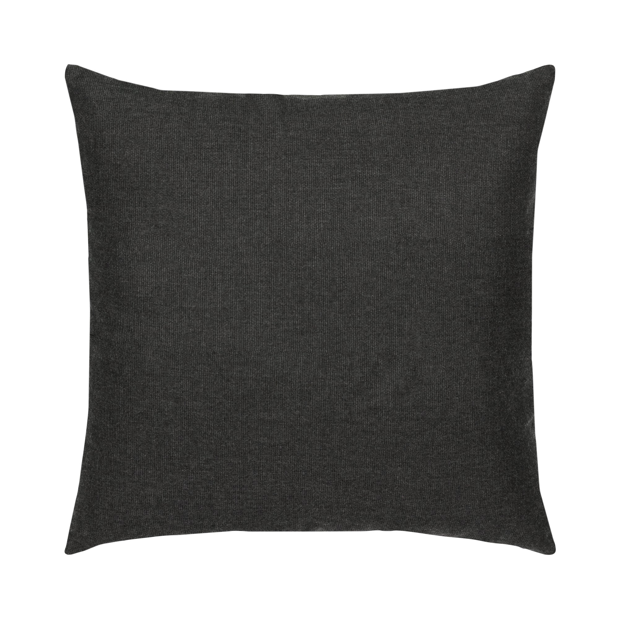 Back image of Black outdoor pillow with botanical bee pattern square size for dramatic patio decor