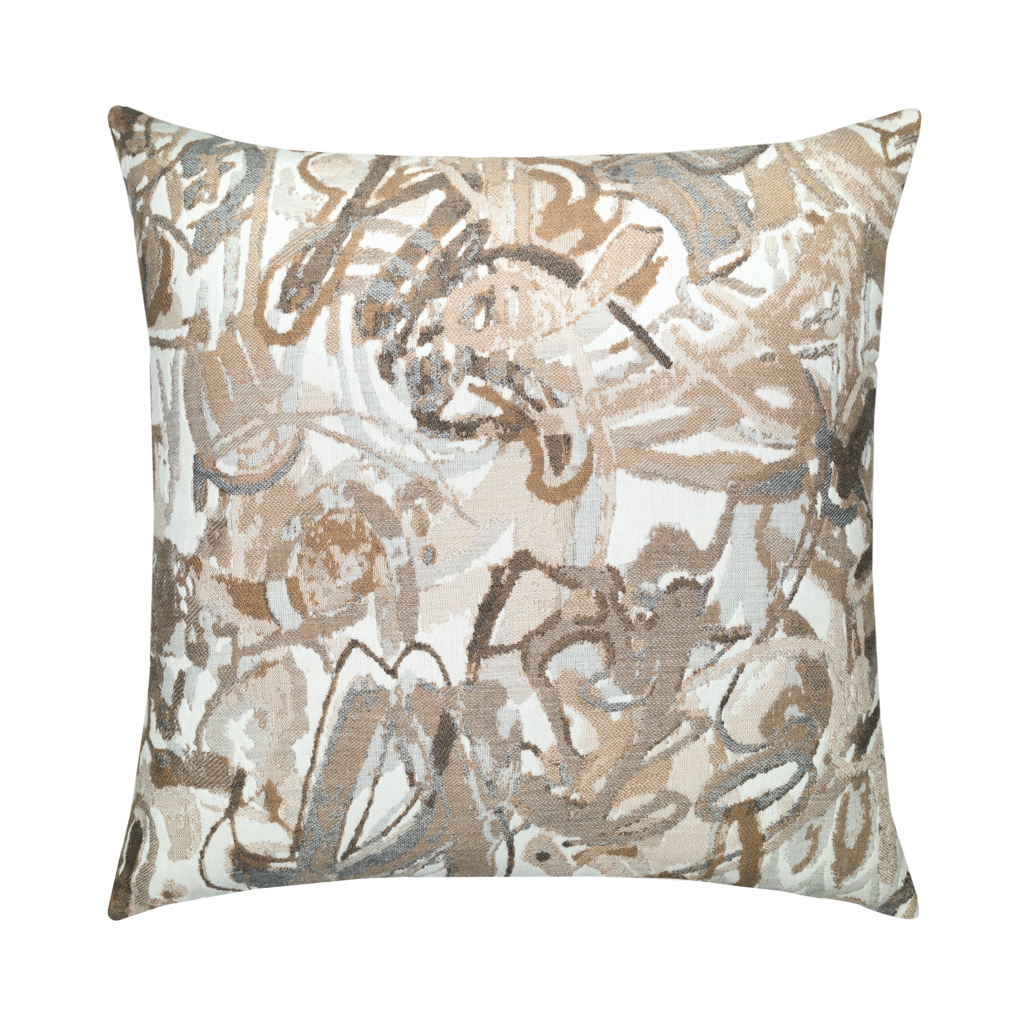 Brown and gray abstract pillow square size for elegant indoor and outdoor decor