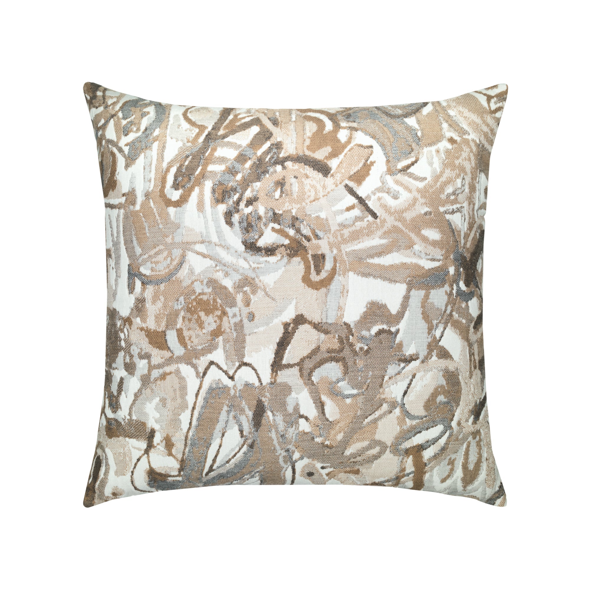Brown and gray abstract pillow square size for classic indoor and outdoor decor