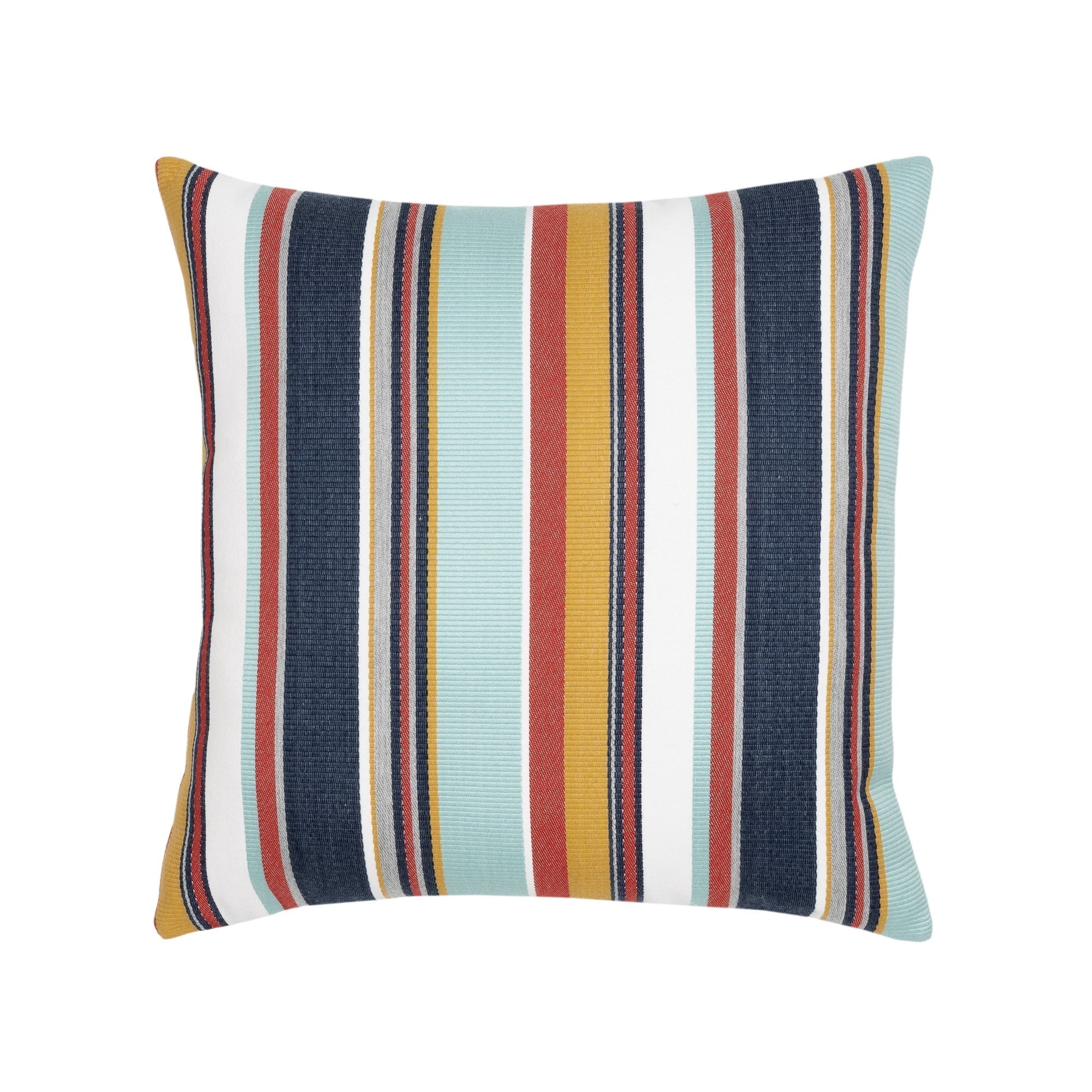 Red and indigo striped pillow square size for chic indoor and outdoor decor