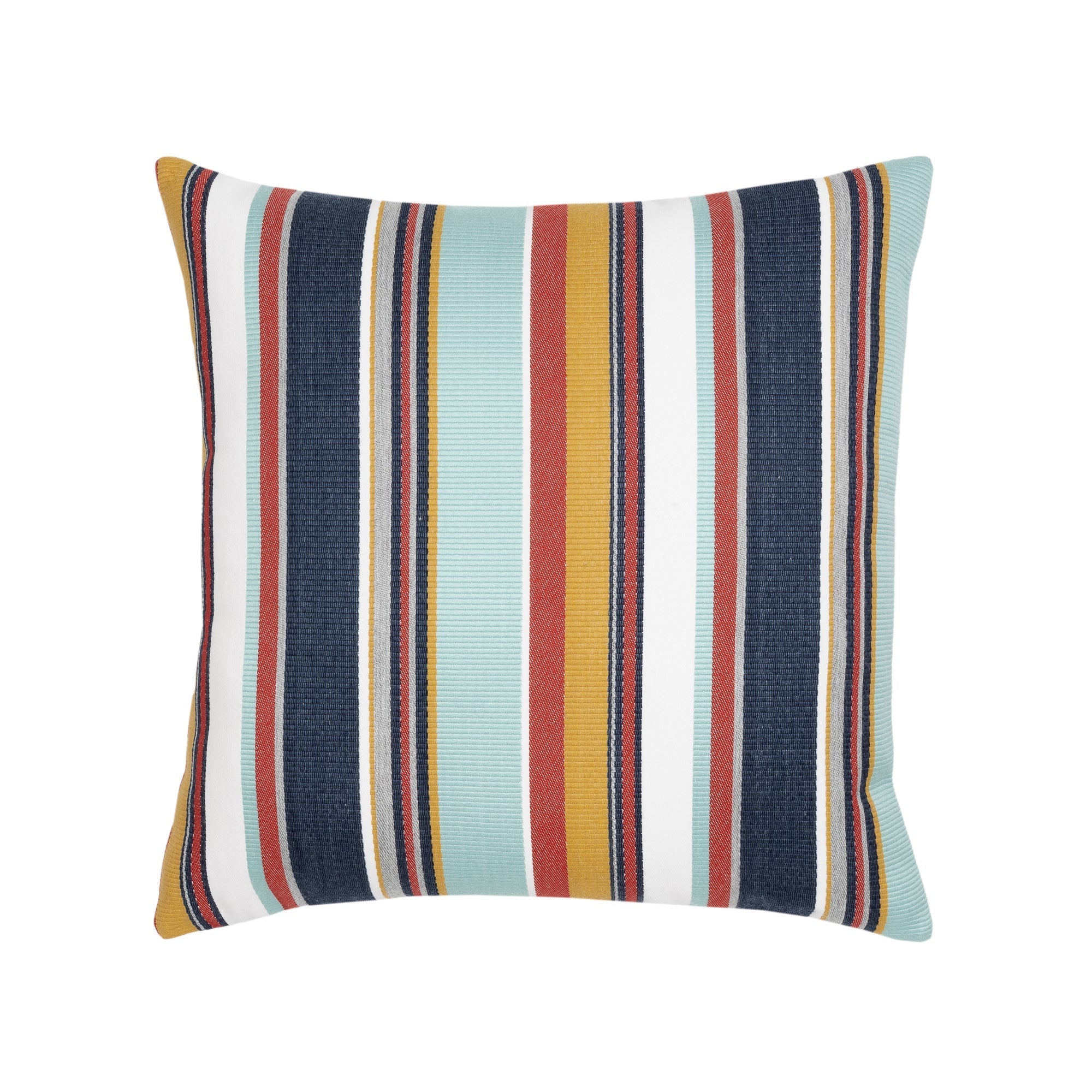 Red and indigo striped pillow square size for chic indoor and outdoor decor