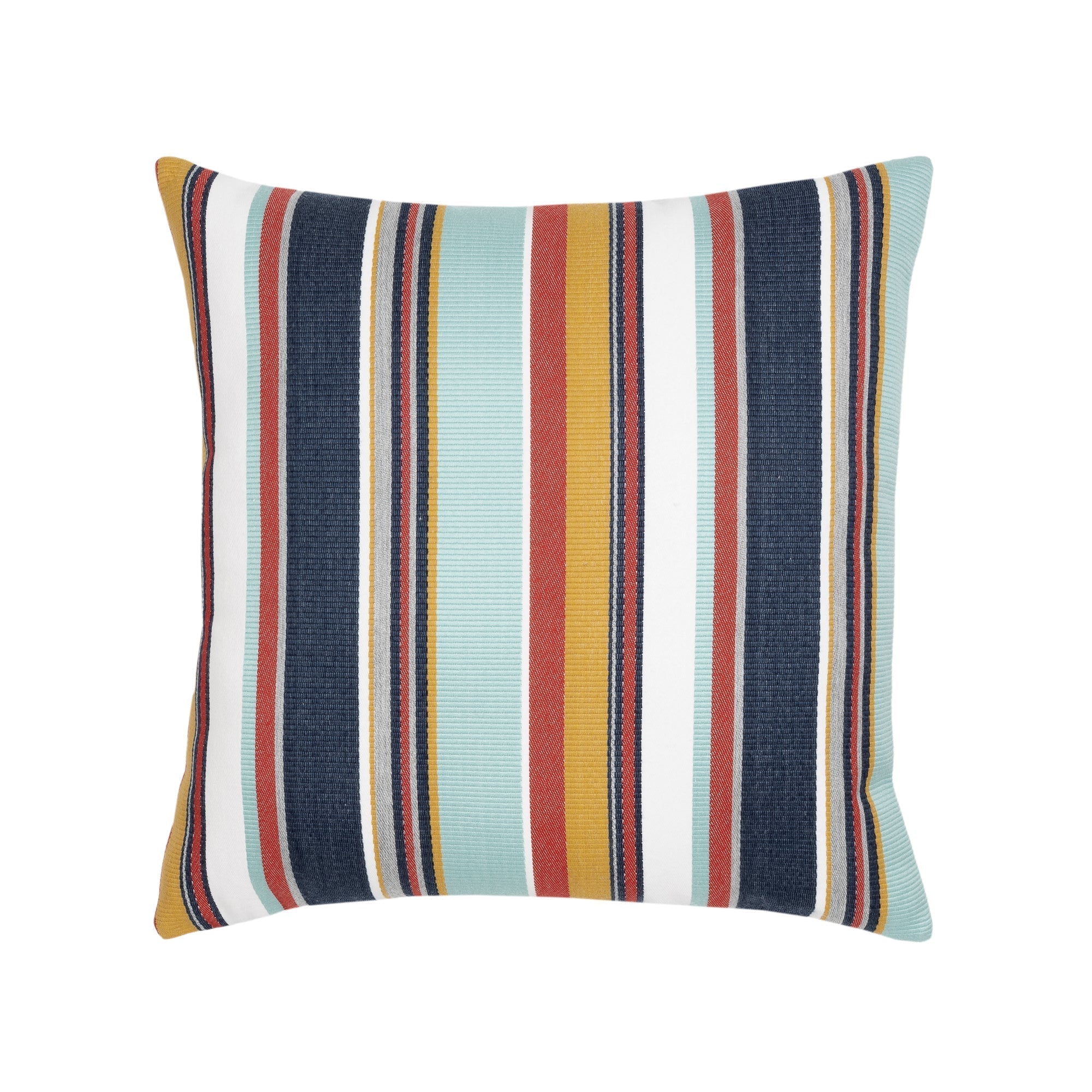 Red and indigo striped pillow square size for chic indoor and outdoor decor