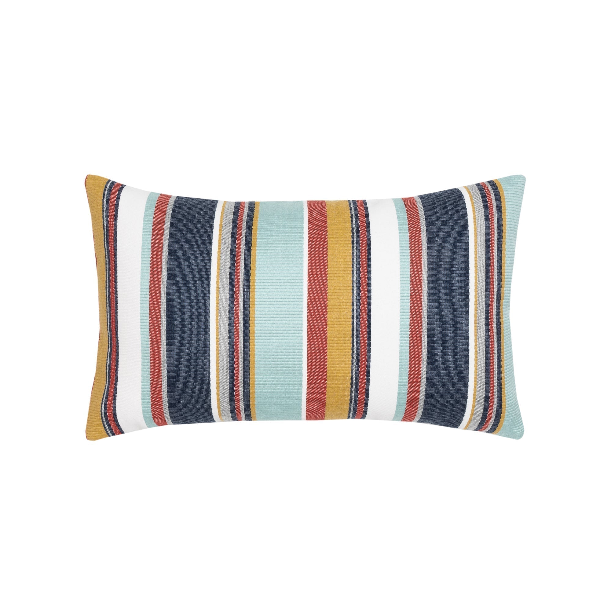red and indigo striped pillow for elegant indoor and outdoor décor