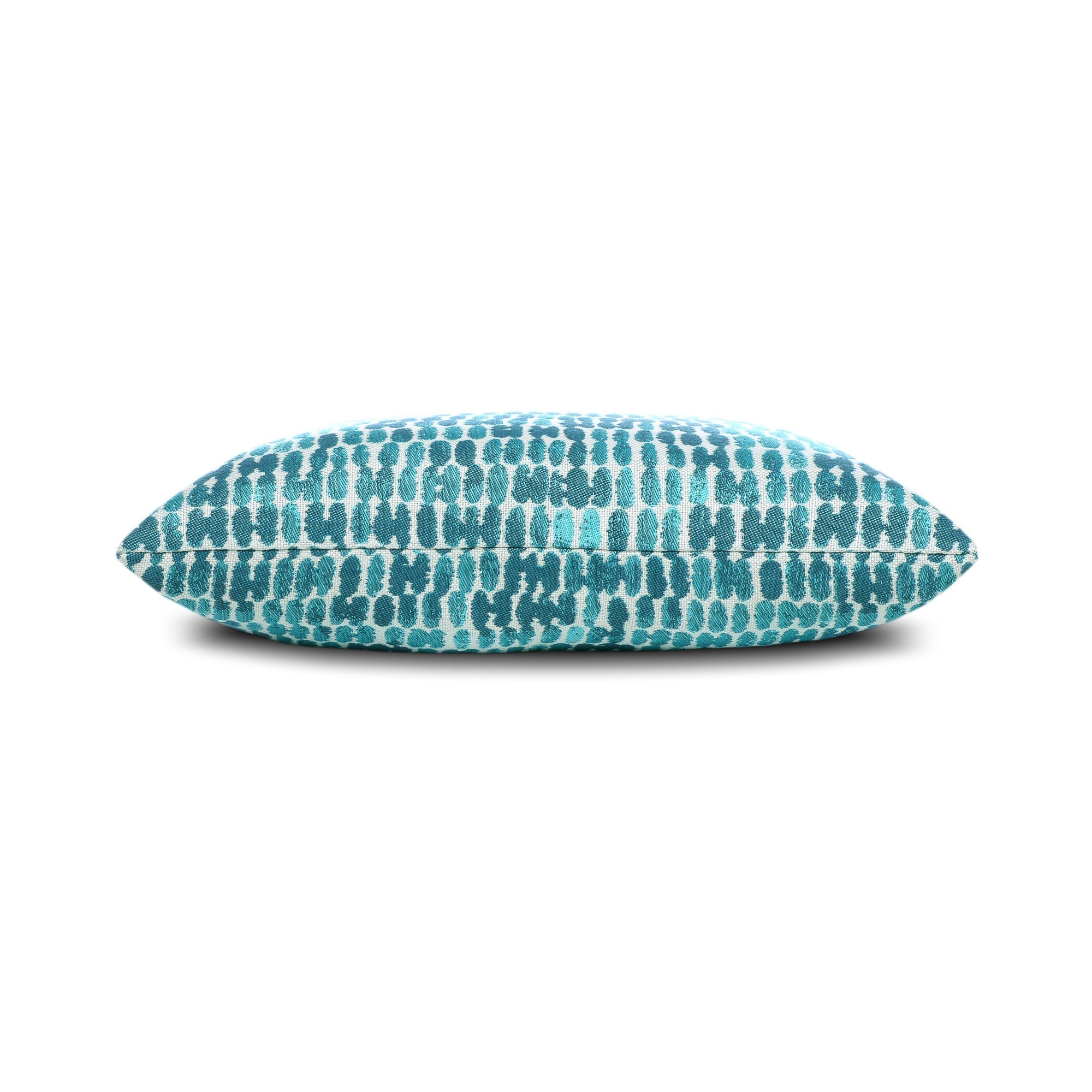 Side image of Aruba striped ombre pillow insquare size for timeless indoor and outdoor decor