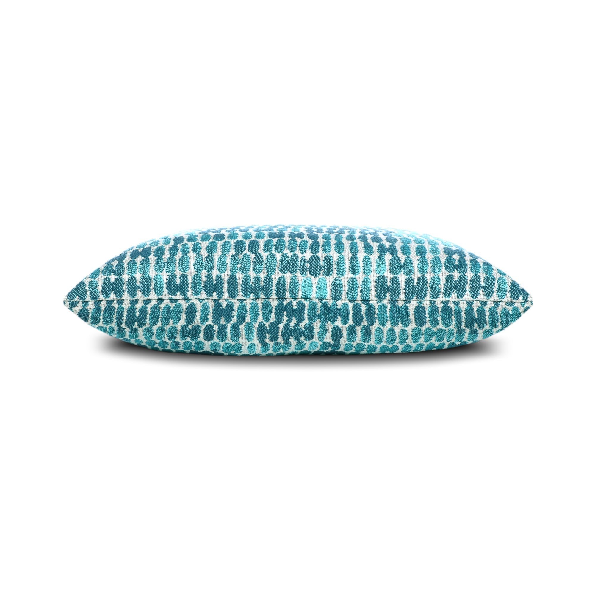 Side image of Aruba striped ombre pillow insquare size for timeless indoor and outdoor decor
