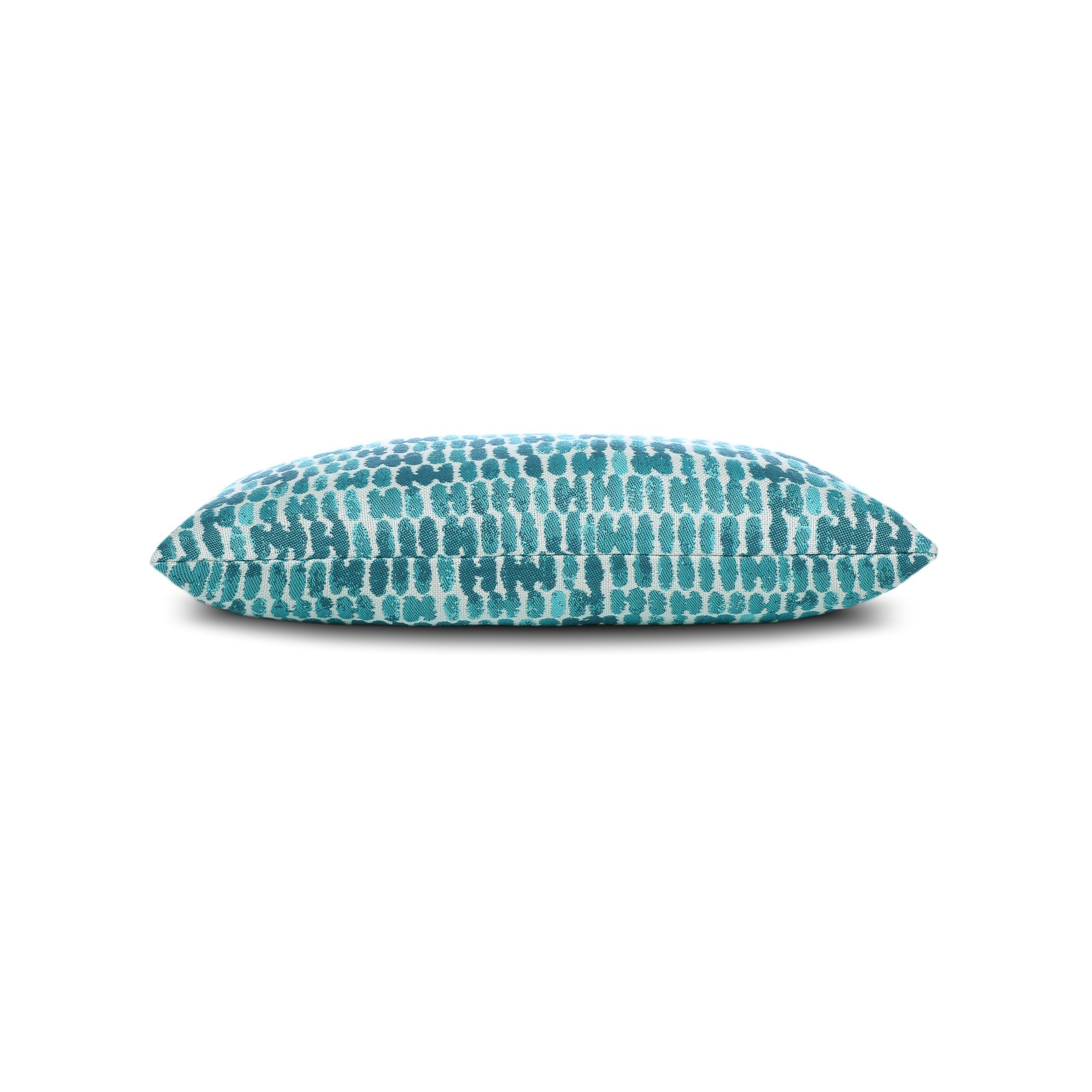 Side image of Aruba striped ombre pillow in lumbar size for chic indoor and outdoor decor