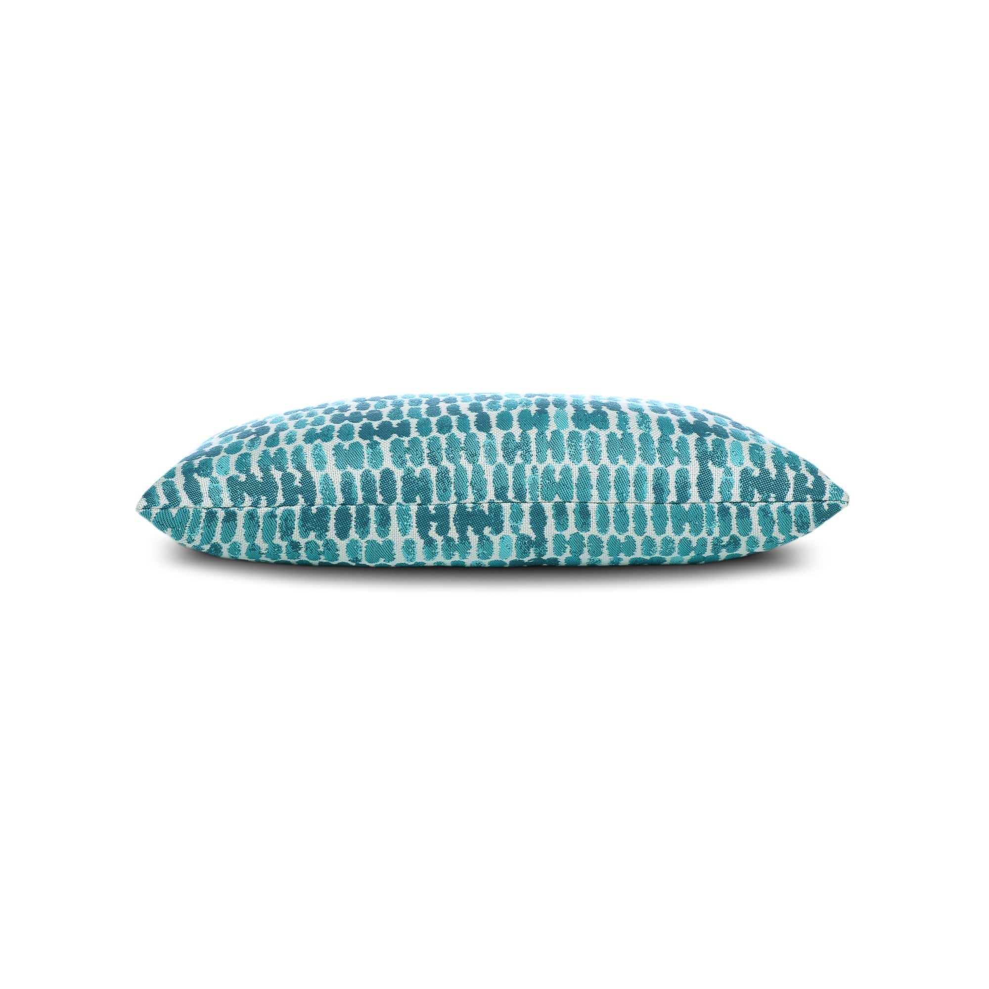 Side image of Aruba striped ombre pillow in lumbar size for chic indoor and outdoor decor