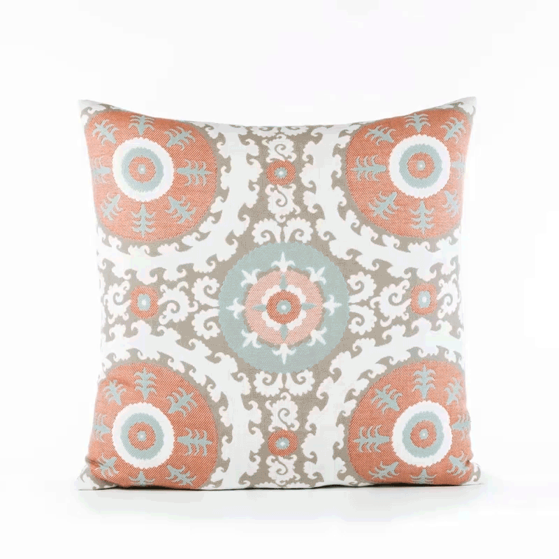 360 video of Round medallion pillow square size for elegant indoor and outdoor decor