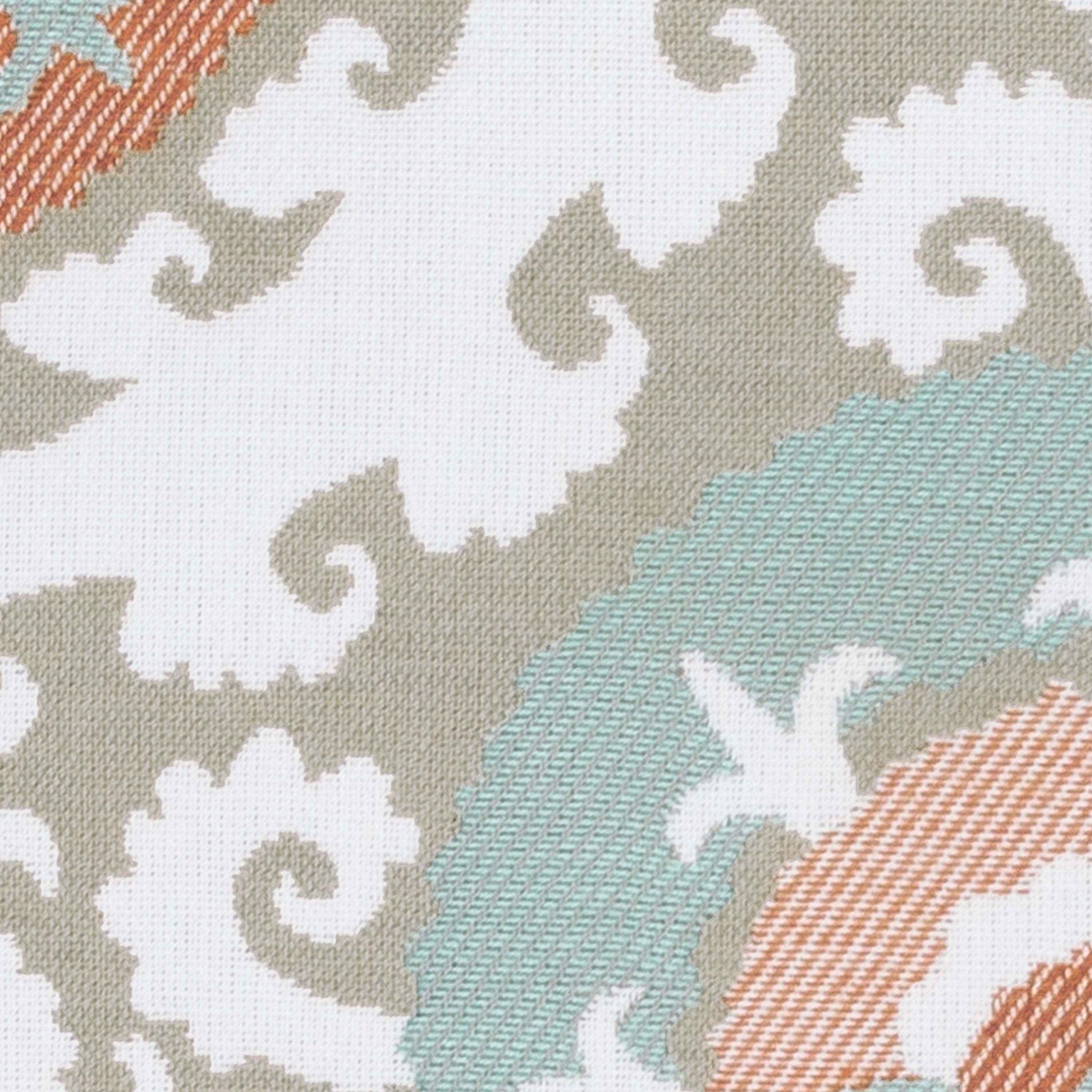 Detail image of Lumbar pillow with center circle detail for chic indoor and outdoor decor