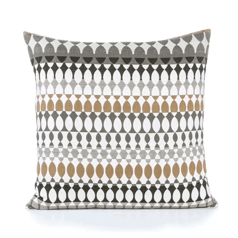 360 video of Neutral striped multicolor outdoor pillow square size for lively indoor and outdoor decor