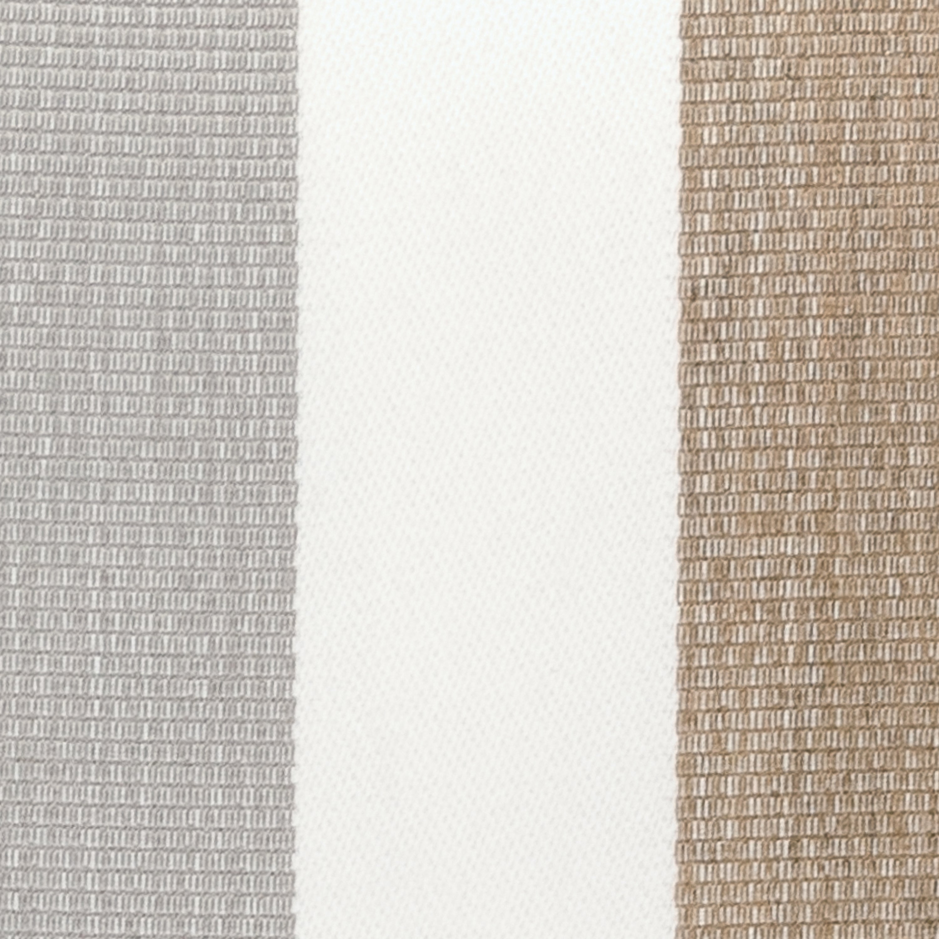 Detail image of Neutral striped pillow, square size for outdoor décor