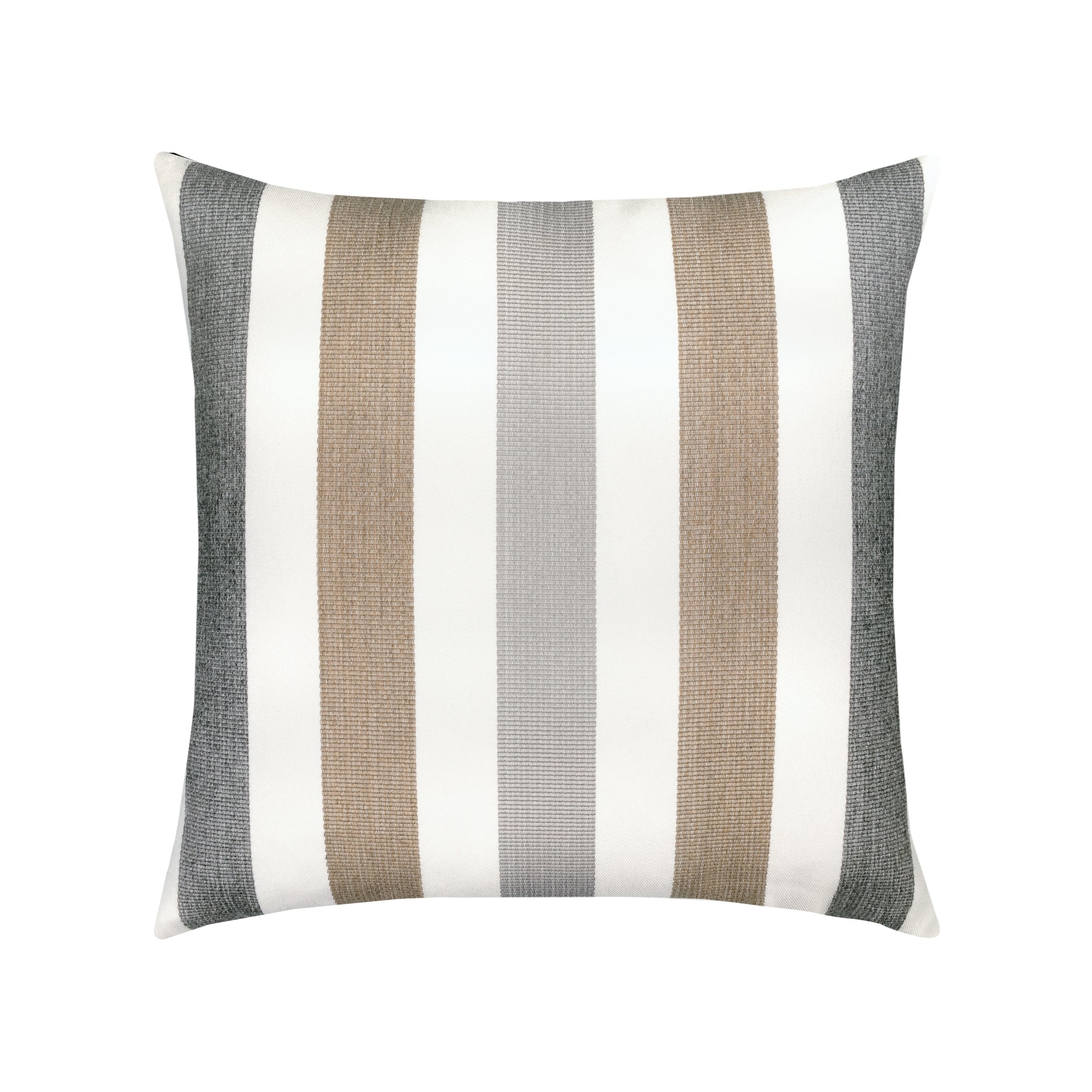 Neutral striped pillow, square size for outdoor décor