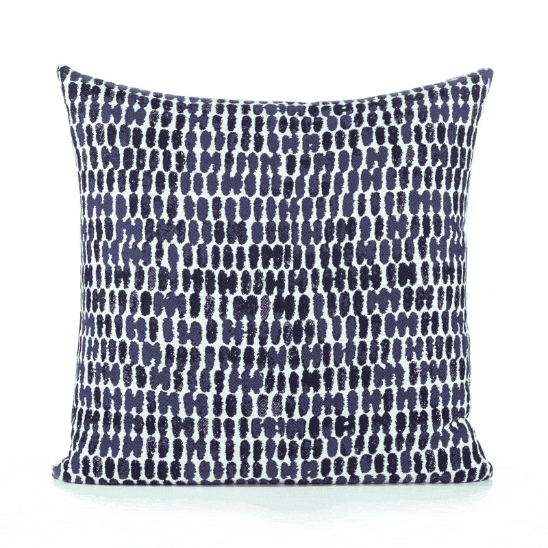 360 video of Indigo striped ombre pillow in square size for transitional indoor and outdoor decor
