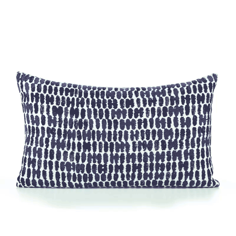 360 video of Indigo striped ombre pillow in lumbar size for contemporary indoor and outdoor decor