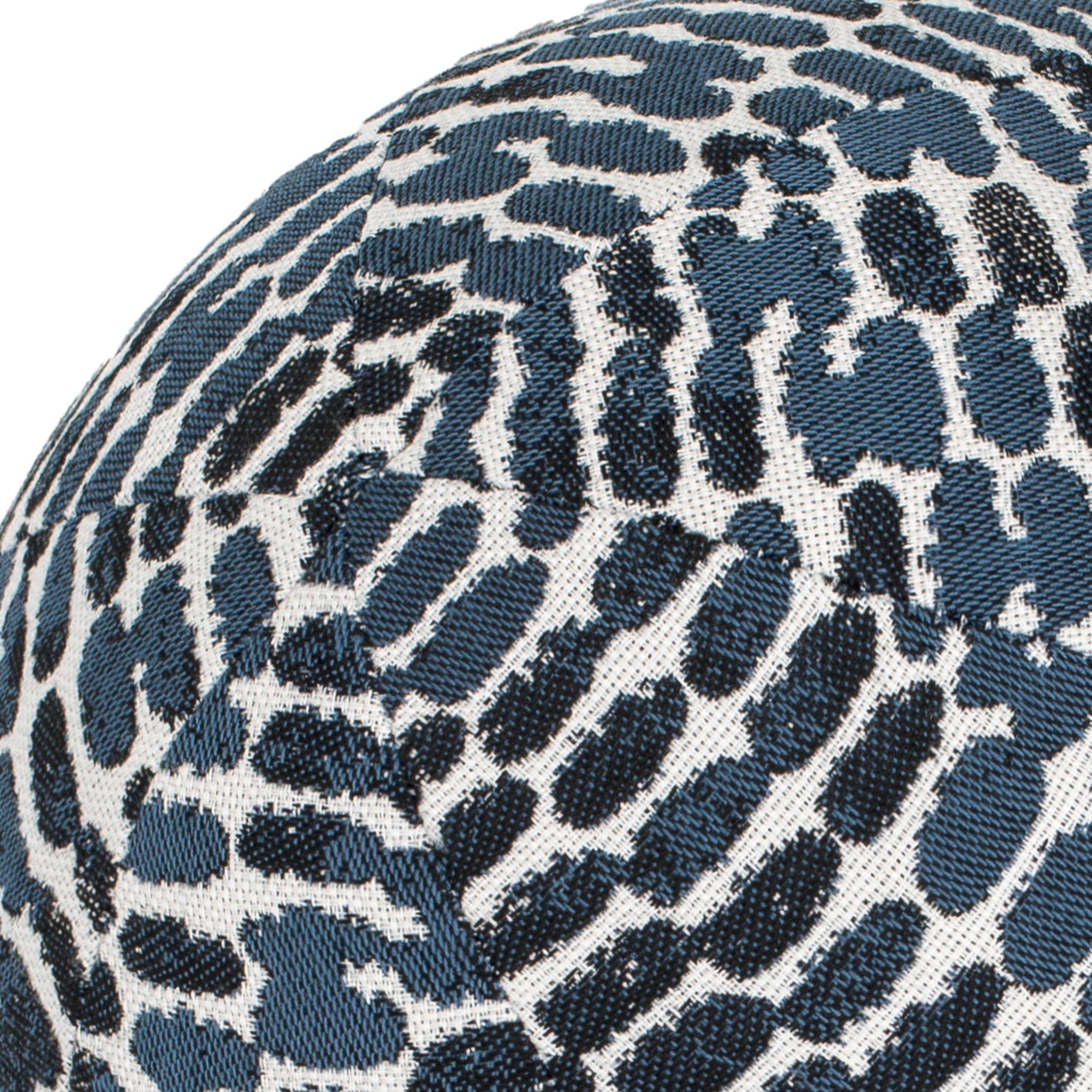 Detail image of Round indigo striped ombre pillow for classic indoor and outdoor decor
