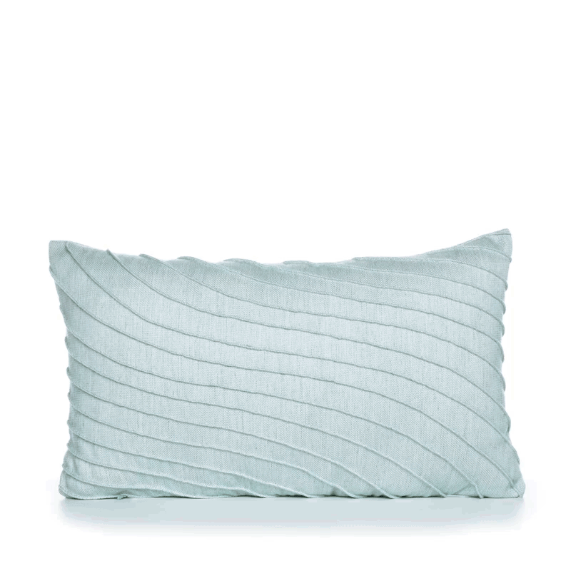 360 video of Light Blue textured pillow lumbar size for coastal indoor and outdoor decor