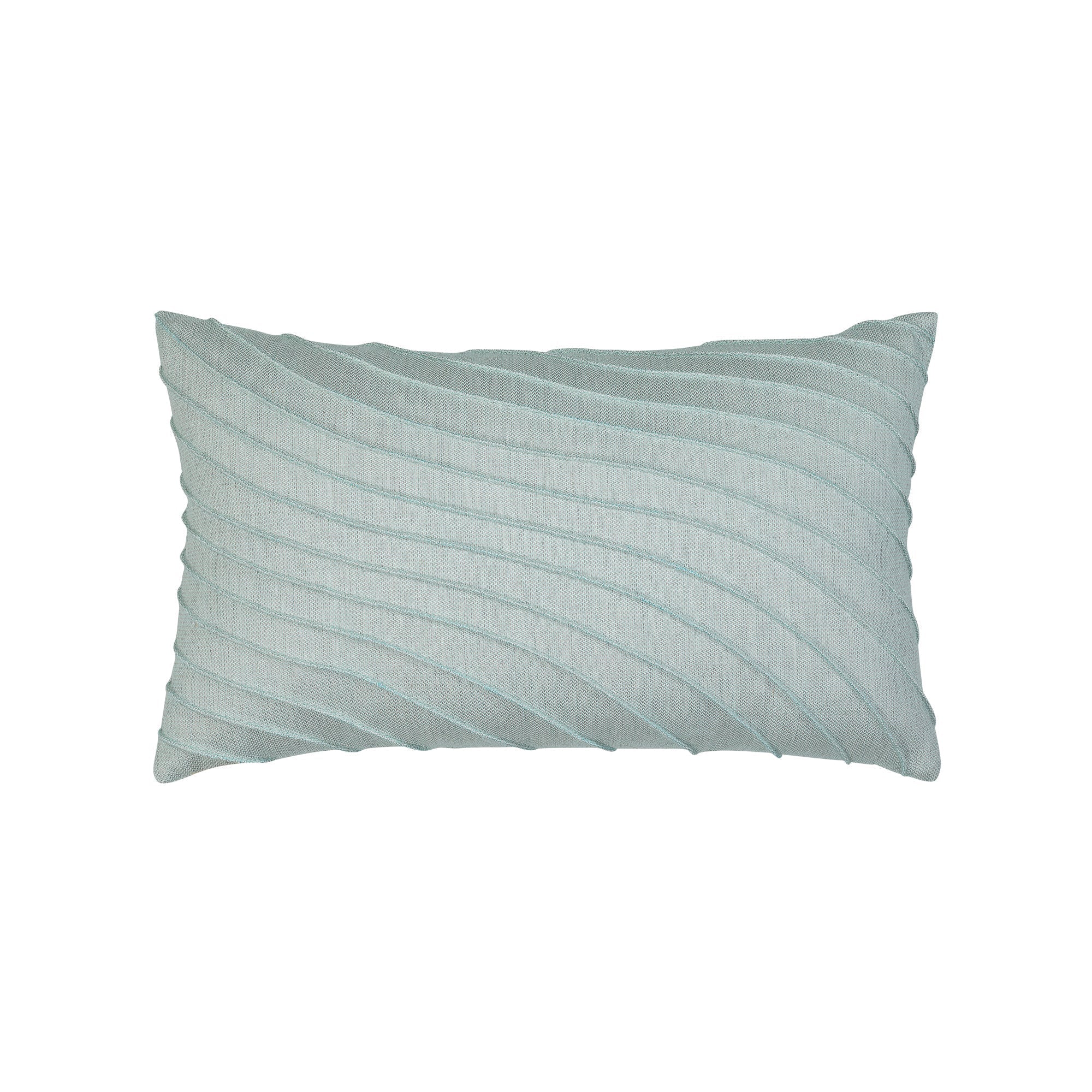 Light Blue textured pillow lumbar size for coastal indoor and outdoor decor
