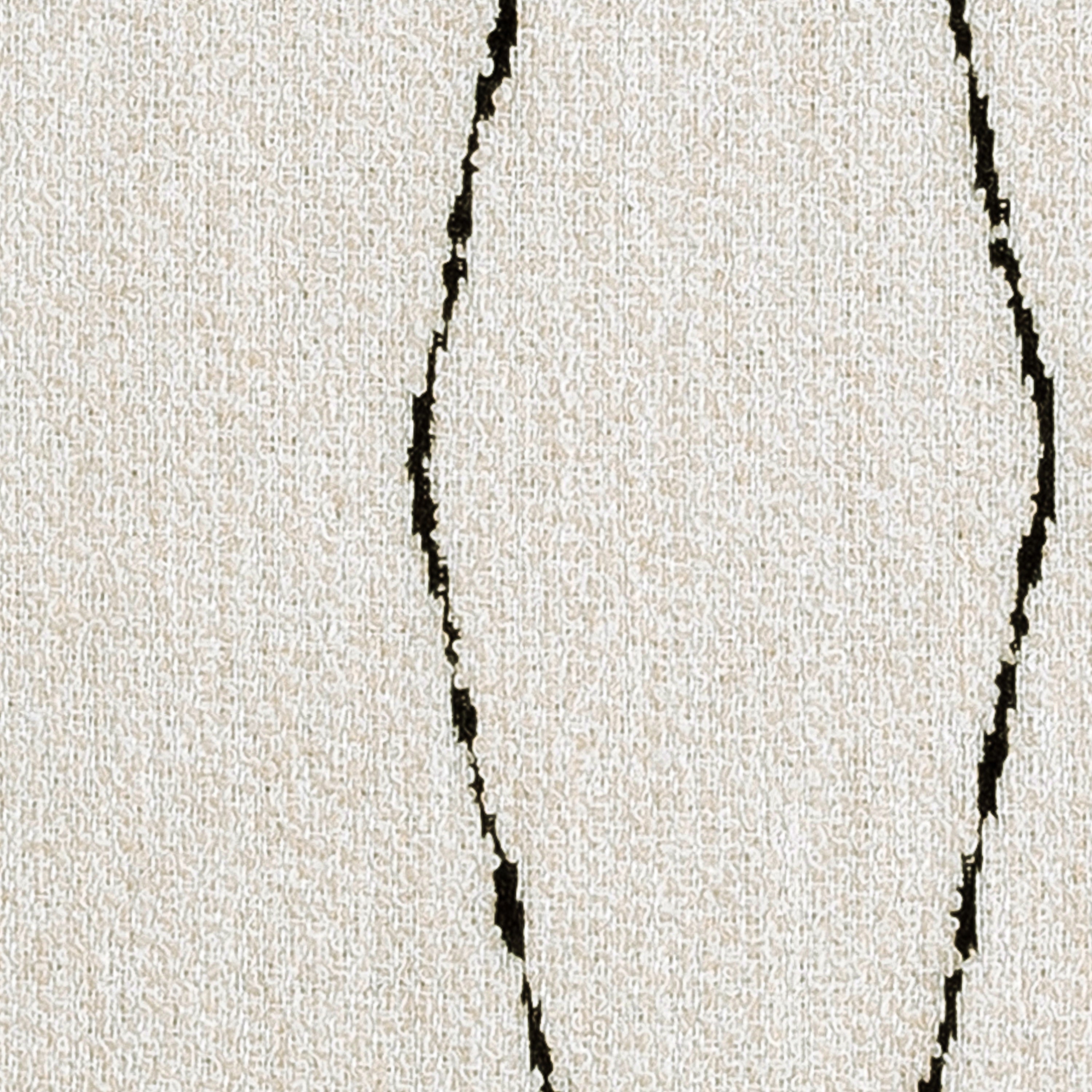 Detail image of Ivory textured pillow with black abstract design in square size for neutral indoor and outdoor decor by Elaine Smith