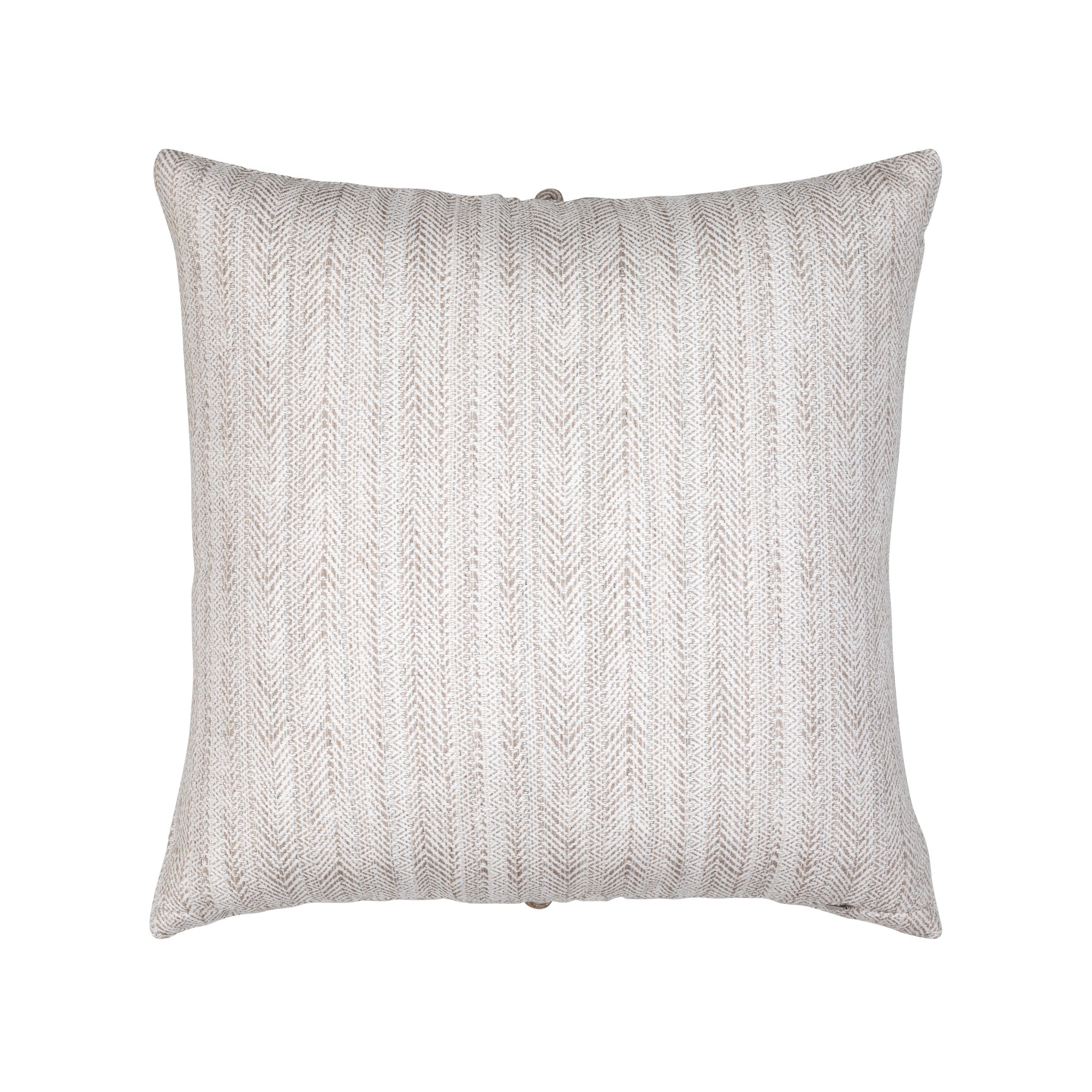 Back image of Taupe outdoor pillow with stripe pattern, square size for transitional outdoor decor