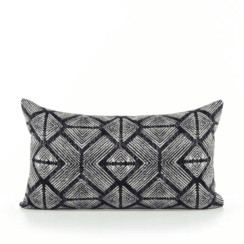 360 video of Black damask outdoor pillow for sophisticated patio decor by Elaine Smith