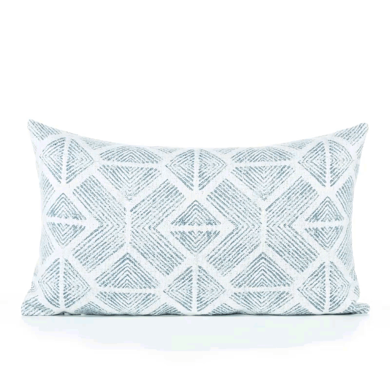 360 video of Light blue damask outdoor pillow for sophisticated patio decor by Elaine Smith