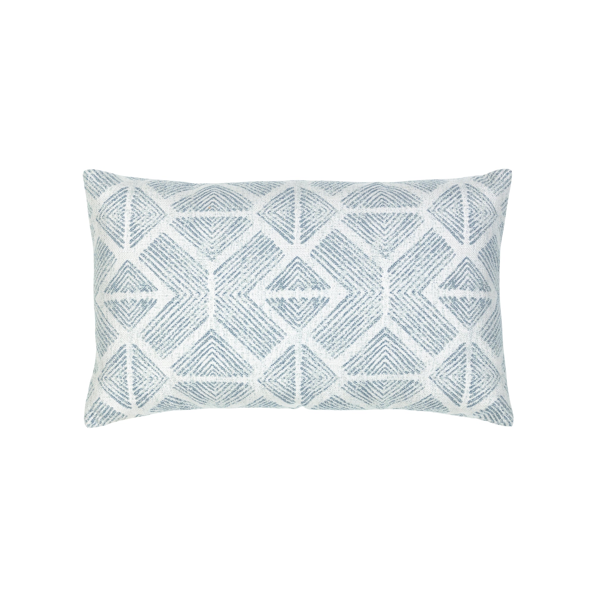Light blue damask outdoor pillow for sophisticated patio decor by Elaine Smith