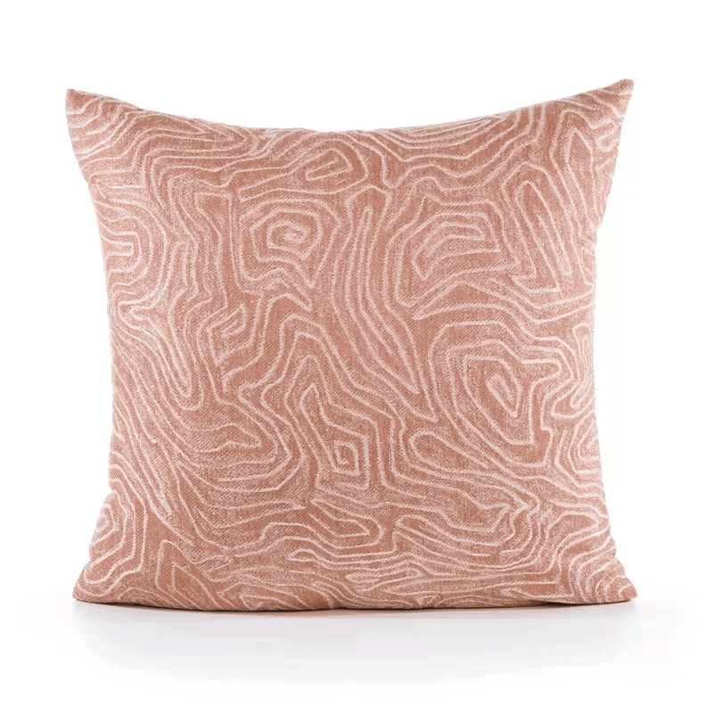 360 video of Coral outdoor pillow with solid texture, lumbar size for vibrant patio decor