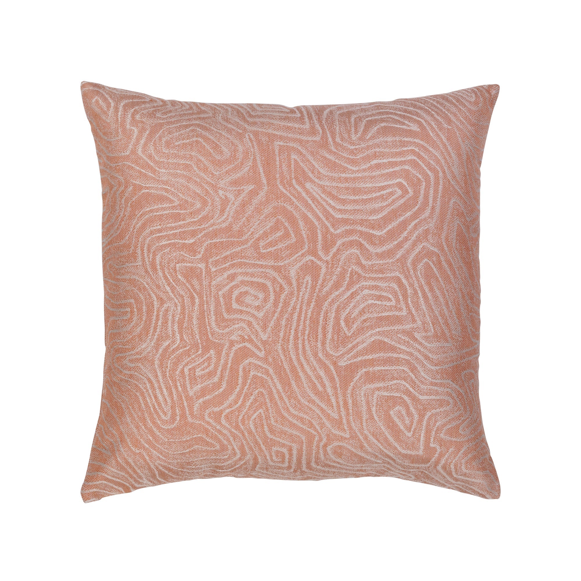Coral outdoor pillow with solid texture, lumbar size for vibrant patio decor