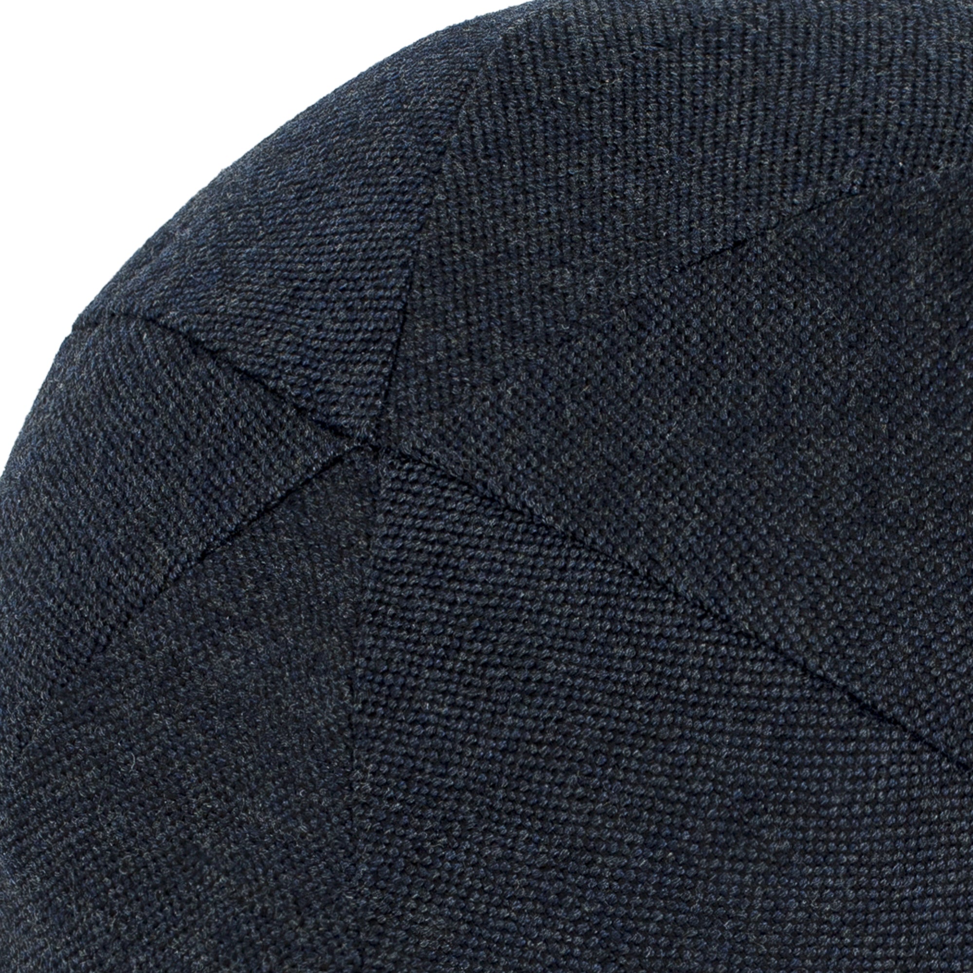 Detail image of Round indigo textured pillow for bold indoor and outdoor decor