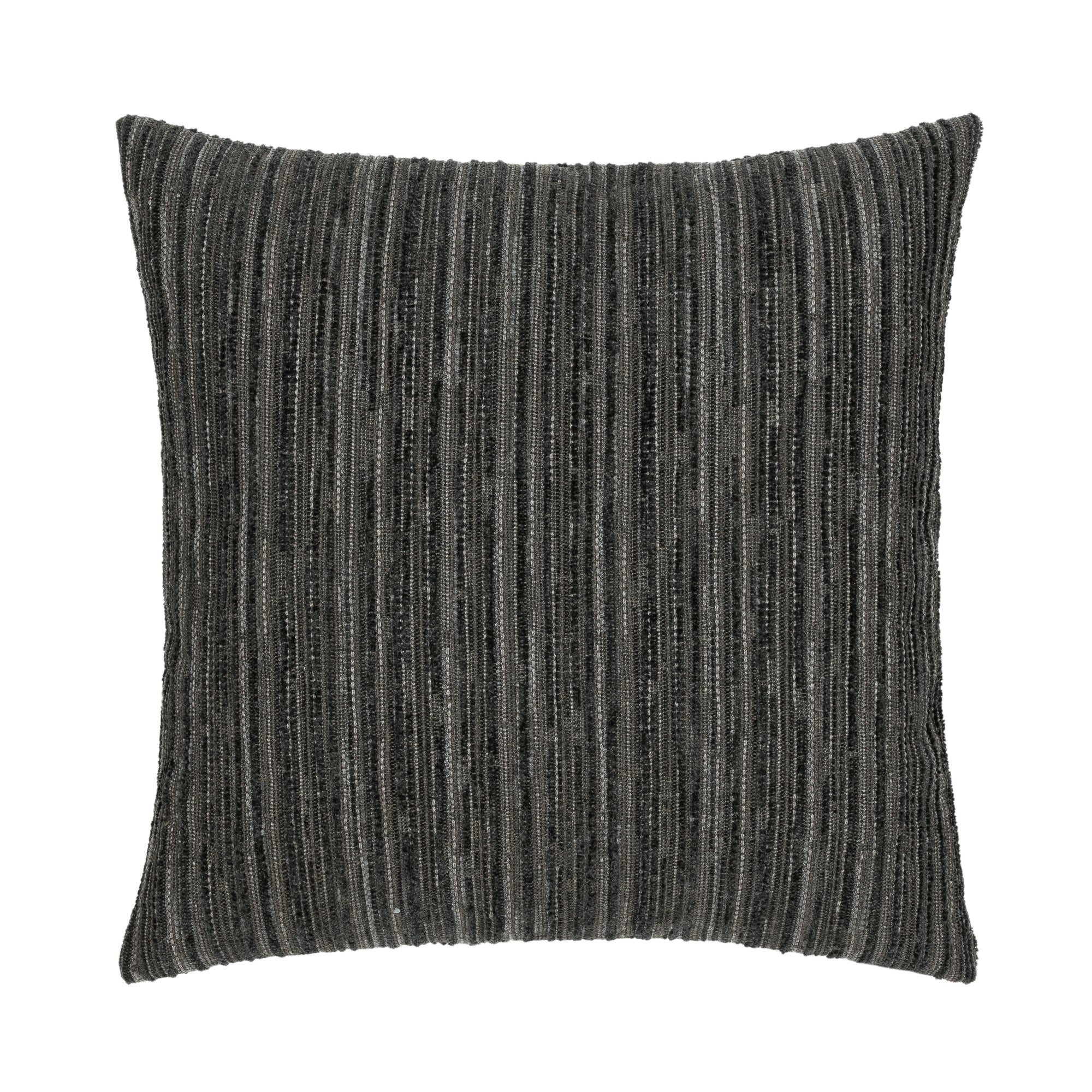 Black stripe with chenille outdoor pillow square size for transitional indoor and outdoor decor