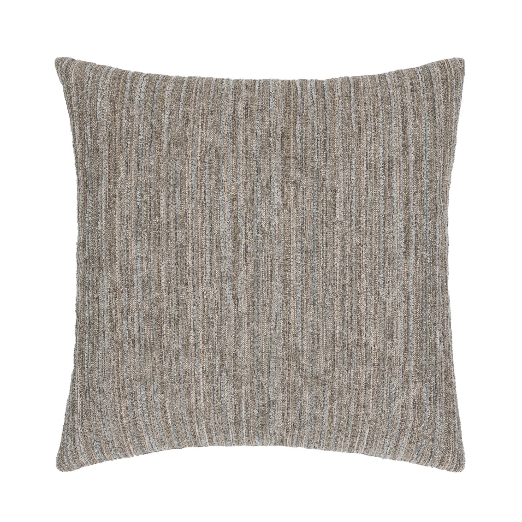 Pewter striped with cheniile outdoor pillow square size for transitional indoor and outdoor decor