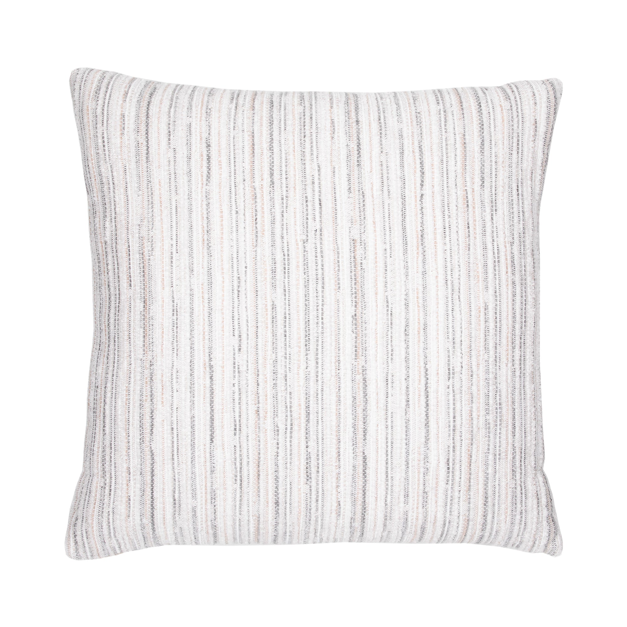 White and gray striped with cheniile outdoor pillow square size for stylish indoor and outdoor decor
